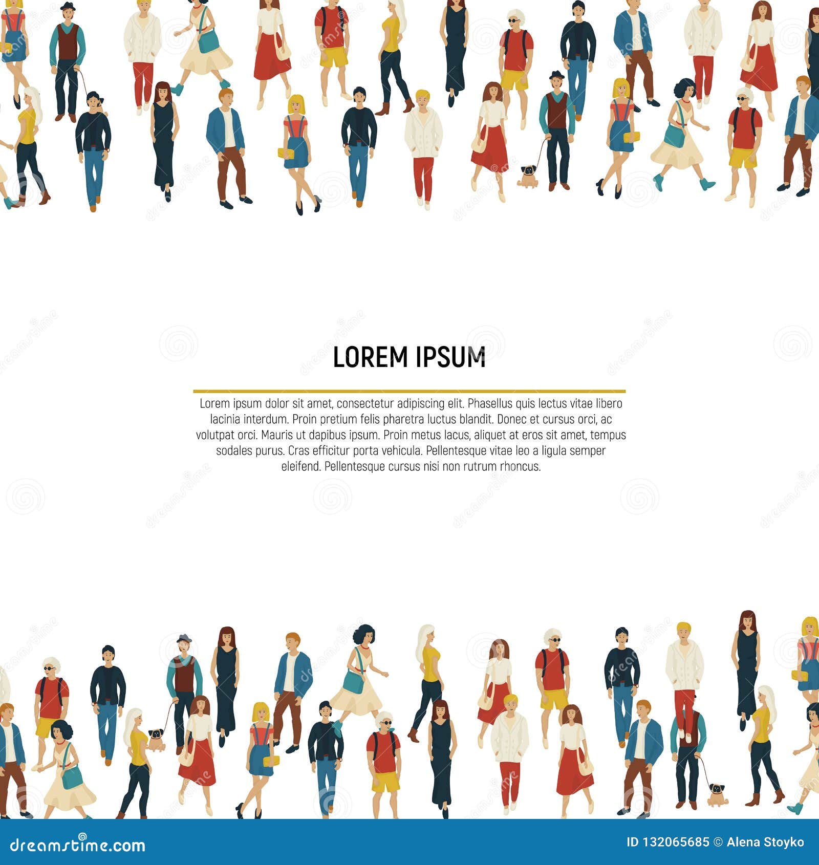 Download Large Group Of People In The Shape Of Border. Vector ...