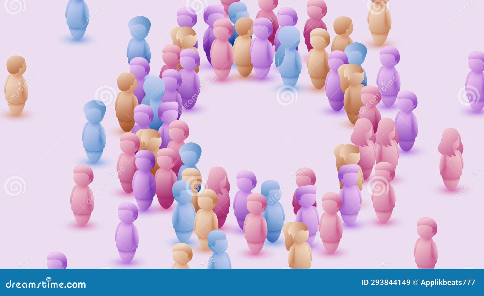 Large Group of People in the Shape of a Circle on White Background ...