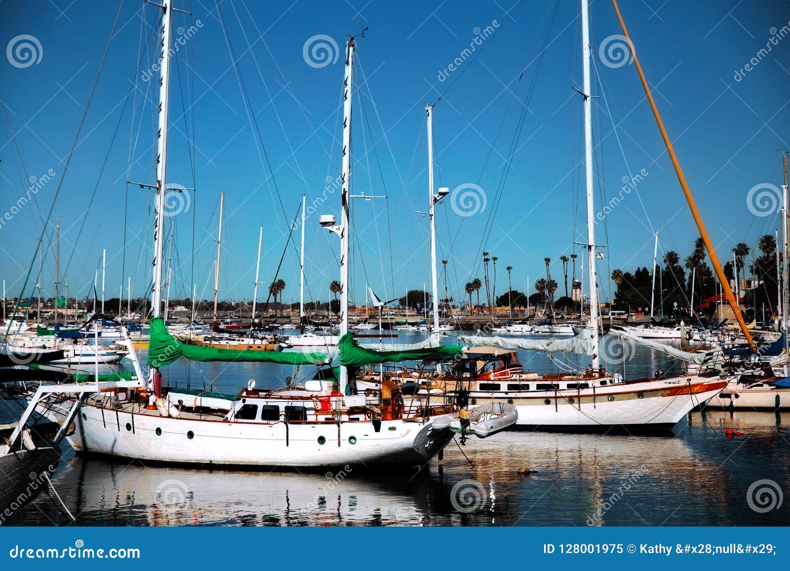 Sailboats in a Harbor in San Diego Stock Image - Image of objects, city ...