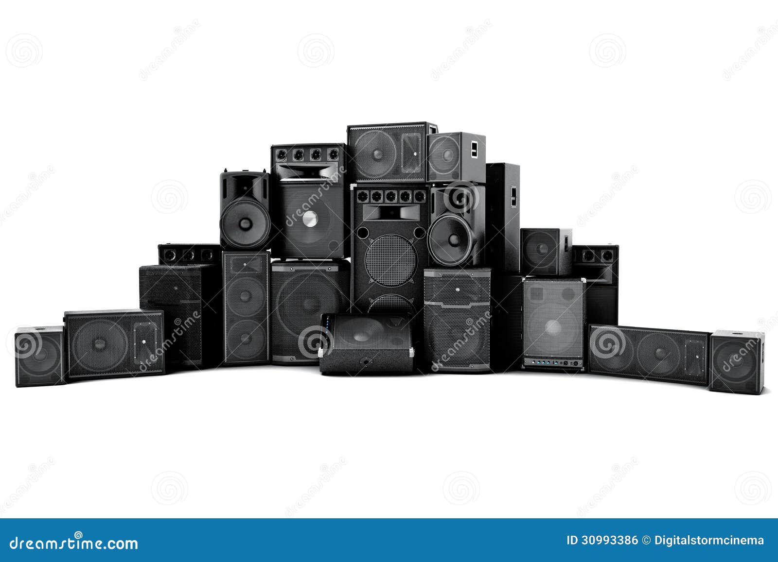Large Group Of Speakers In A Row Stock Illustration Illustration of