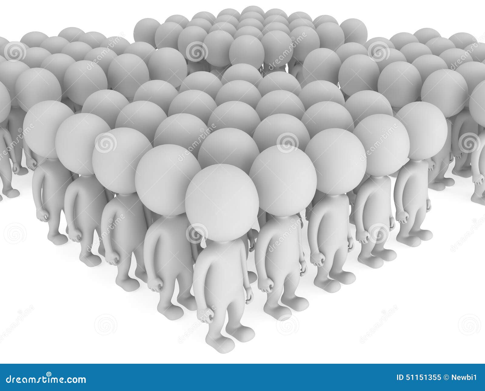 A Large Groups of People Stand on White Stock Illustration