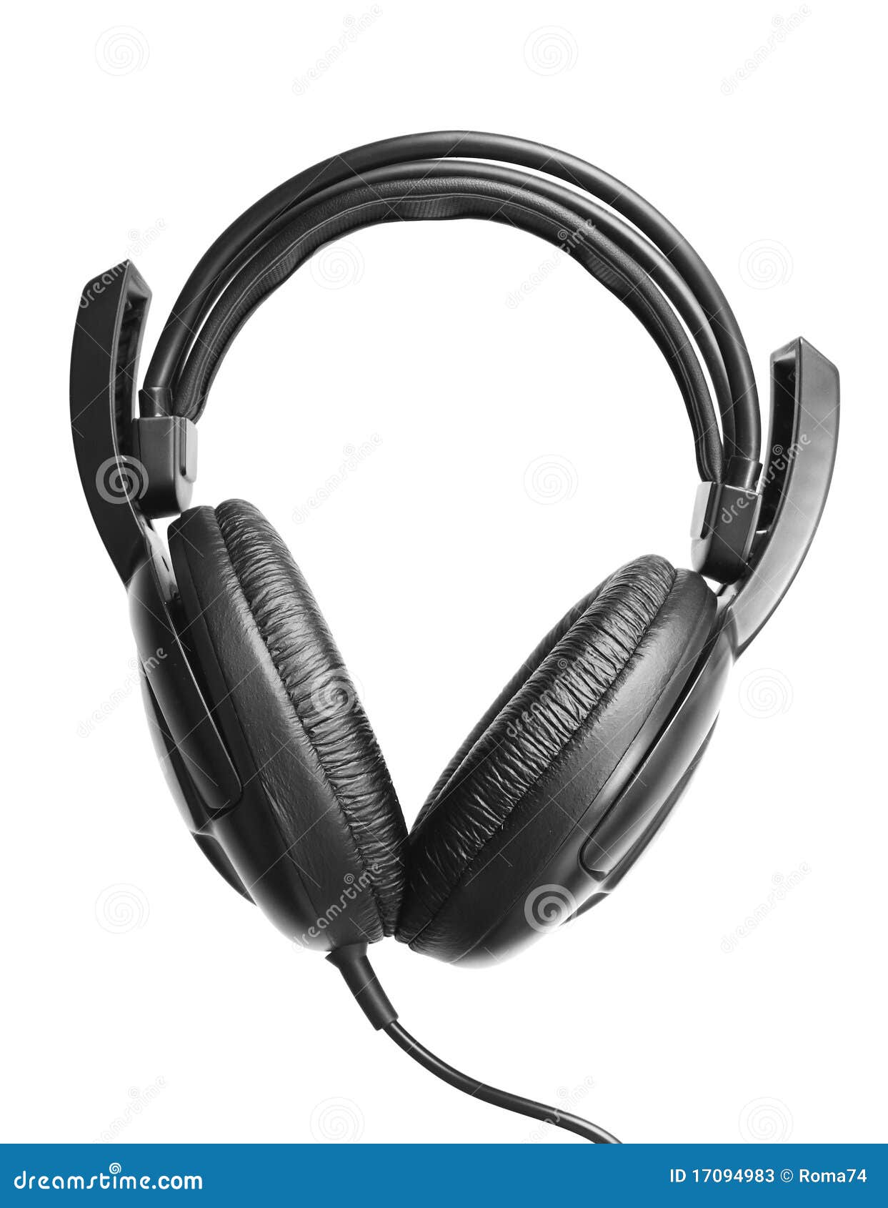 Large headphones black stock image. Image of plastic 17094983