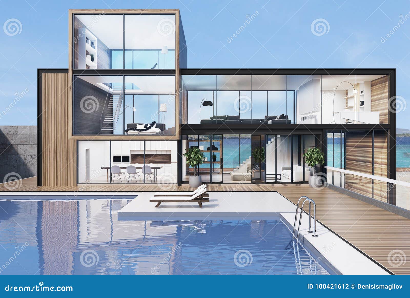 Large House with a Swimming Pool Stock Illustration - Illustration of building, furniture: 100421612 Large House With A Swimming Pool Stock Illustration - Illustration Of Building, Furniture: 100421612