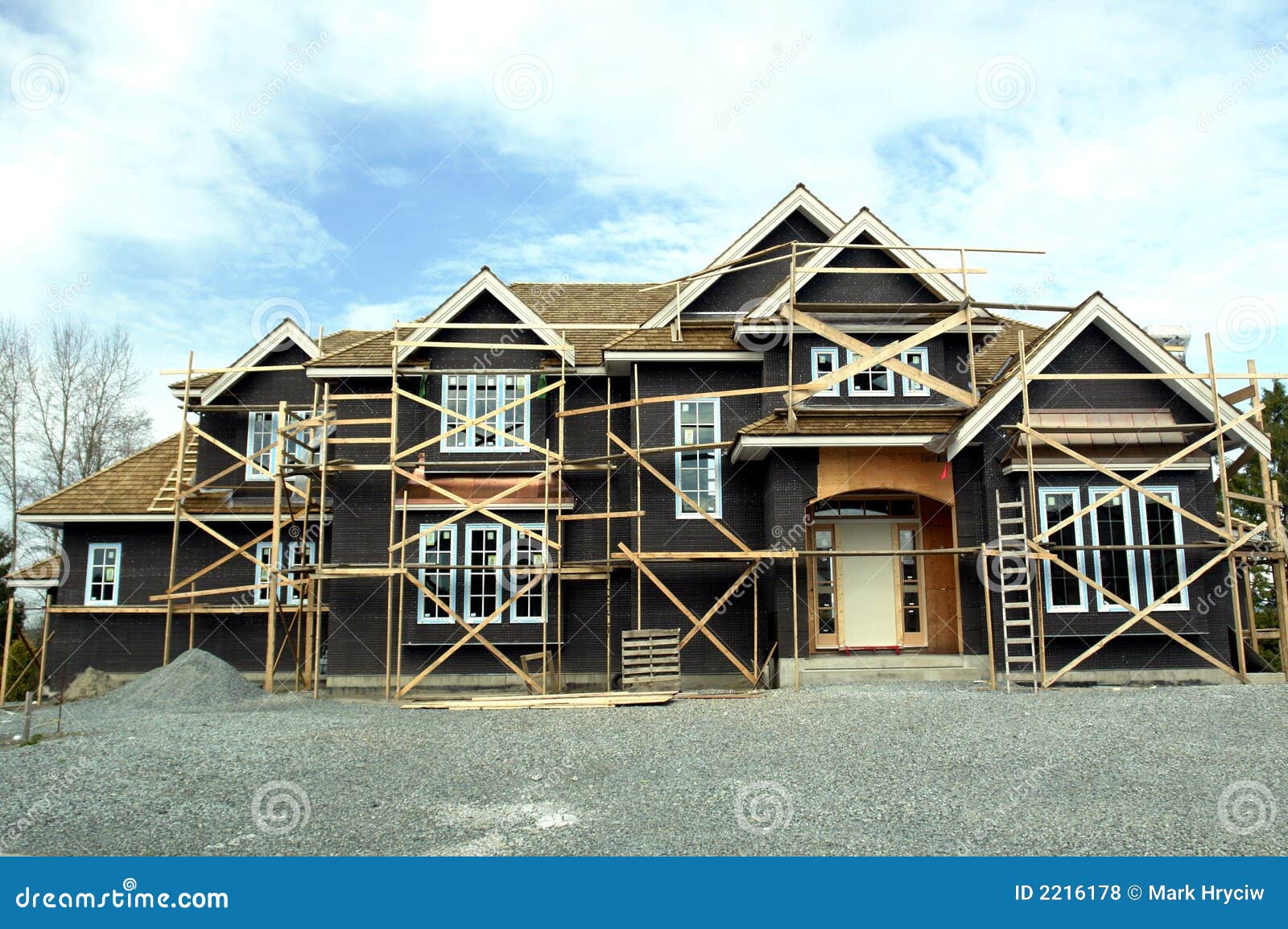 Large House Under Construction Stock Photo - Image of ...