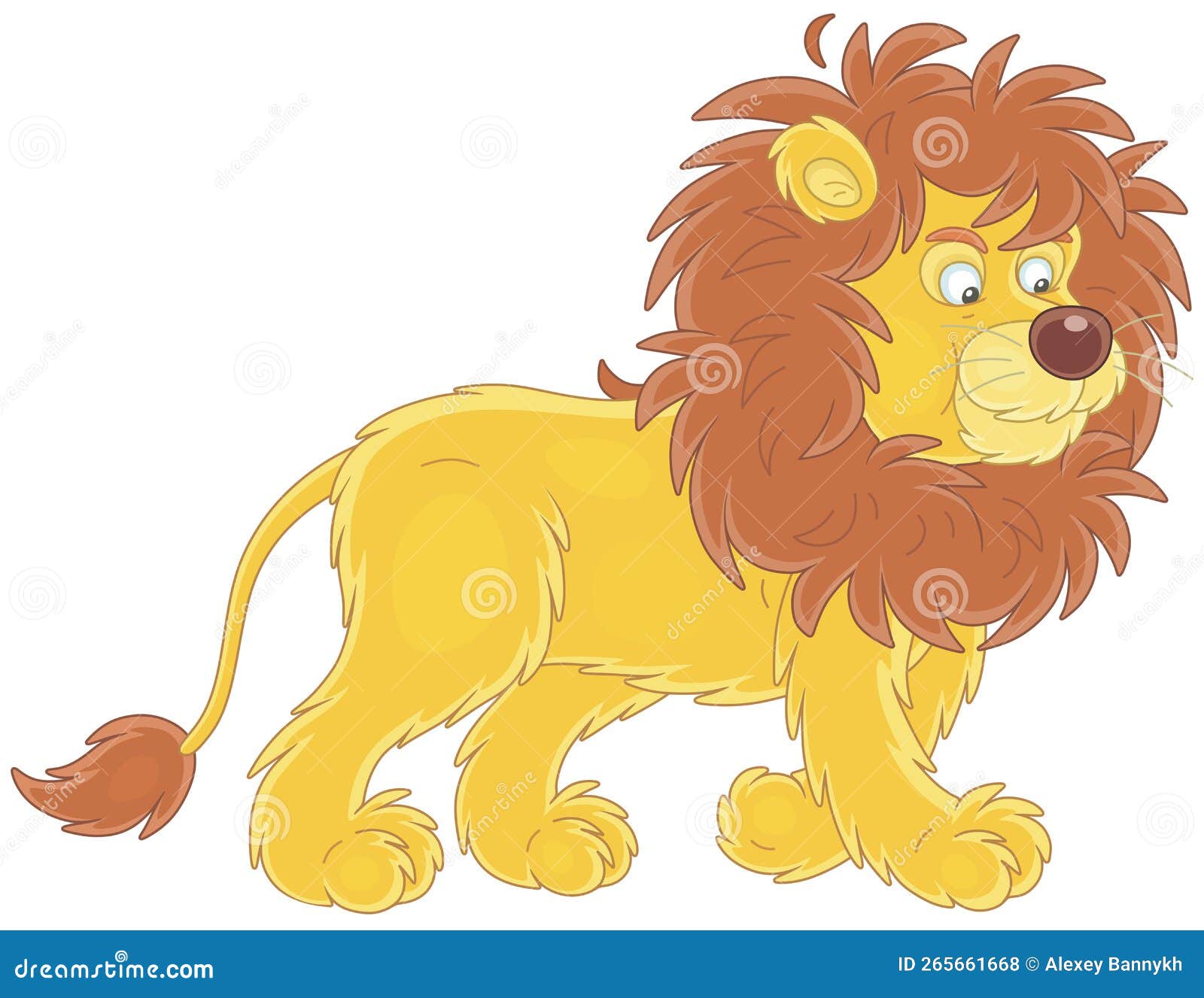 Funny Shaggy Lion Walking on a Savannah Stock Vector - Illustration of ...