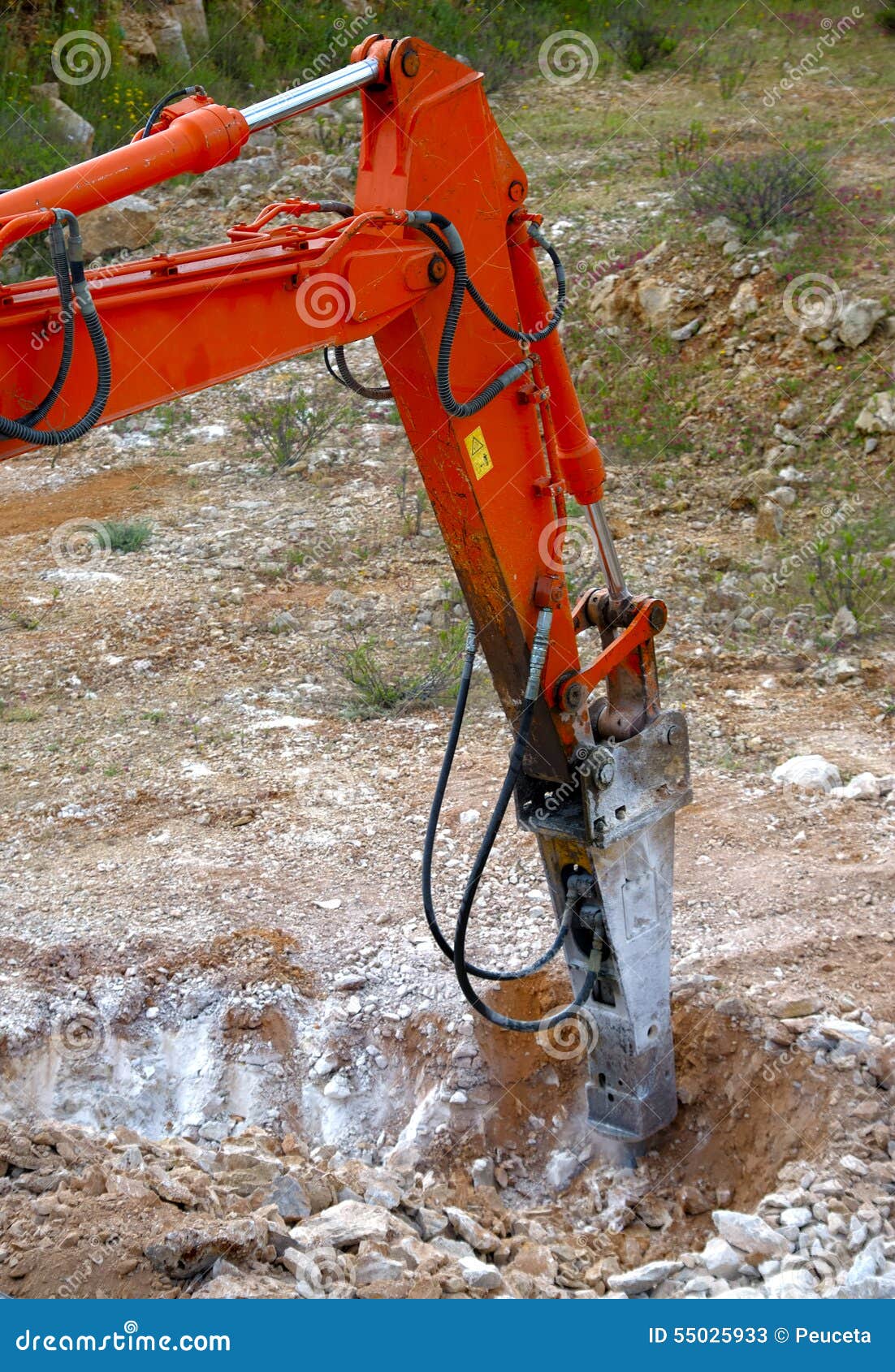 Large hydraulic Jackhammer stock image. Image of lorry 55025933