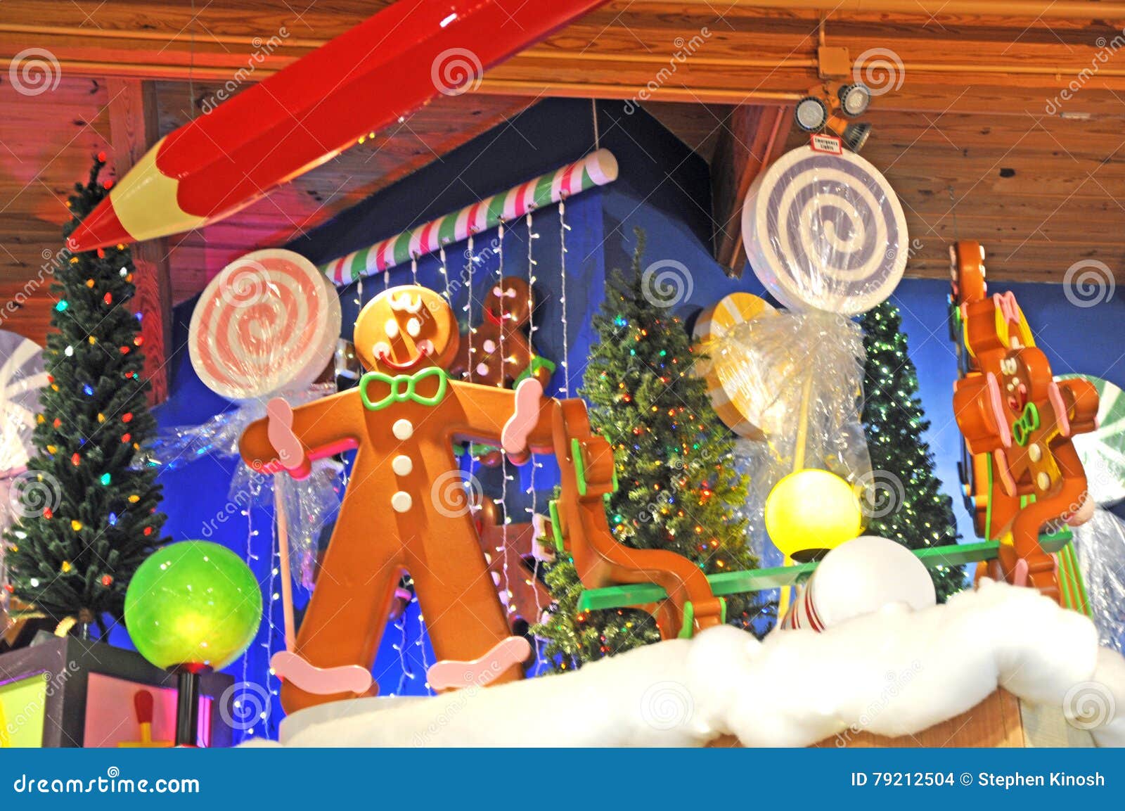 Large Indoor Christmas or Holiday Display Stock Photo Image of gift