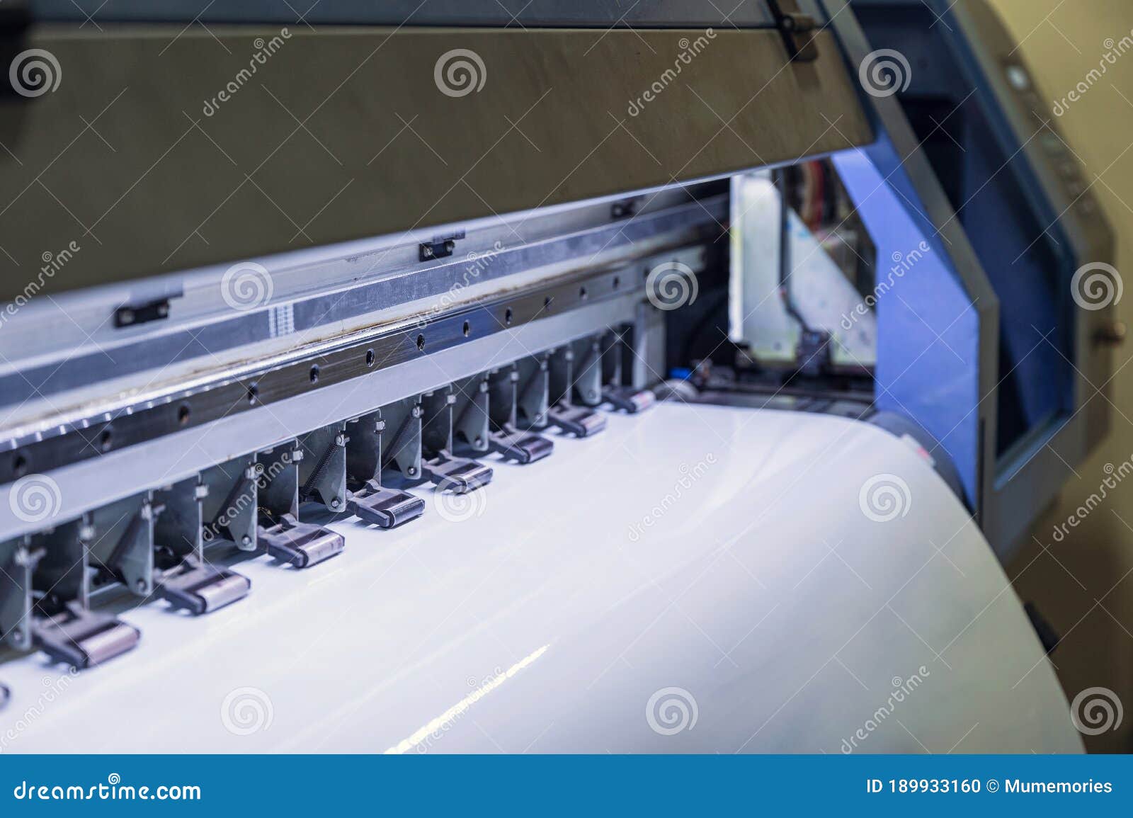 Large Inkjet Printer Printing on Vinyl Paper Stock Photo Image of