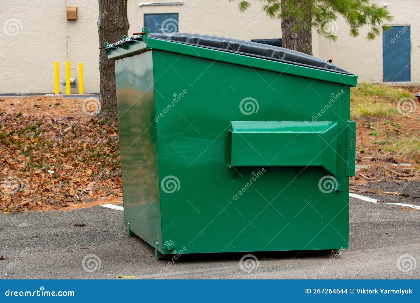 Large Iron Dumpster Garbage Outdoor Trash Bin Stock Photo - Image