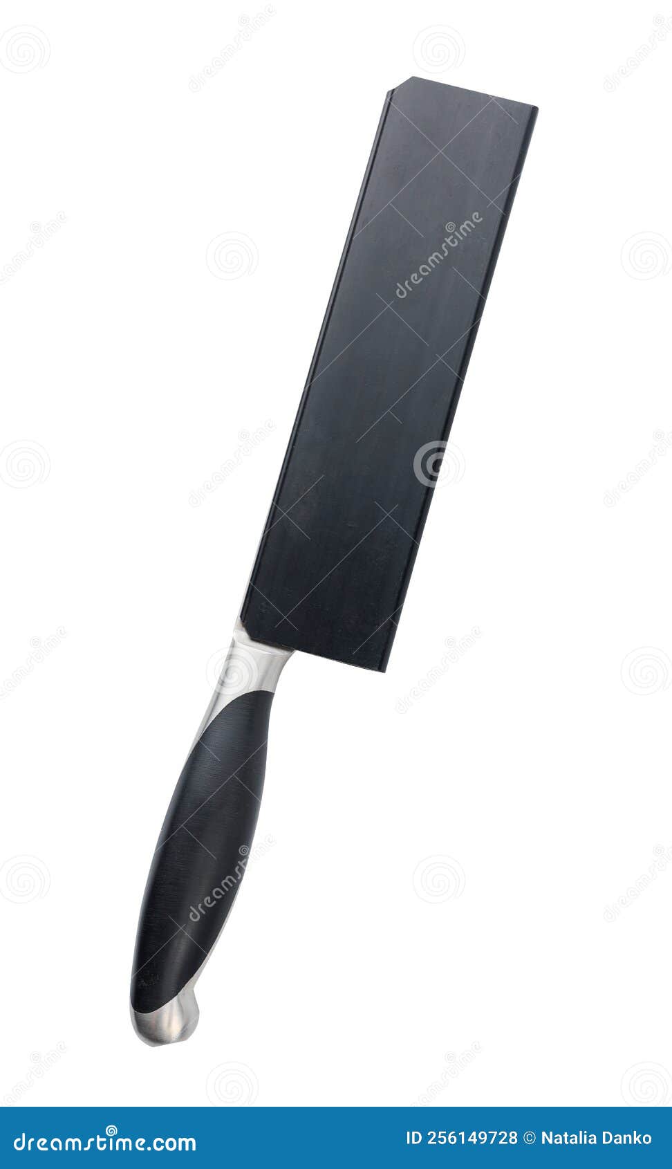 Large Kitchen Knife in a Plastic Sheath Isolated on White Background Stock Photo Image of