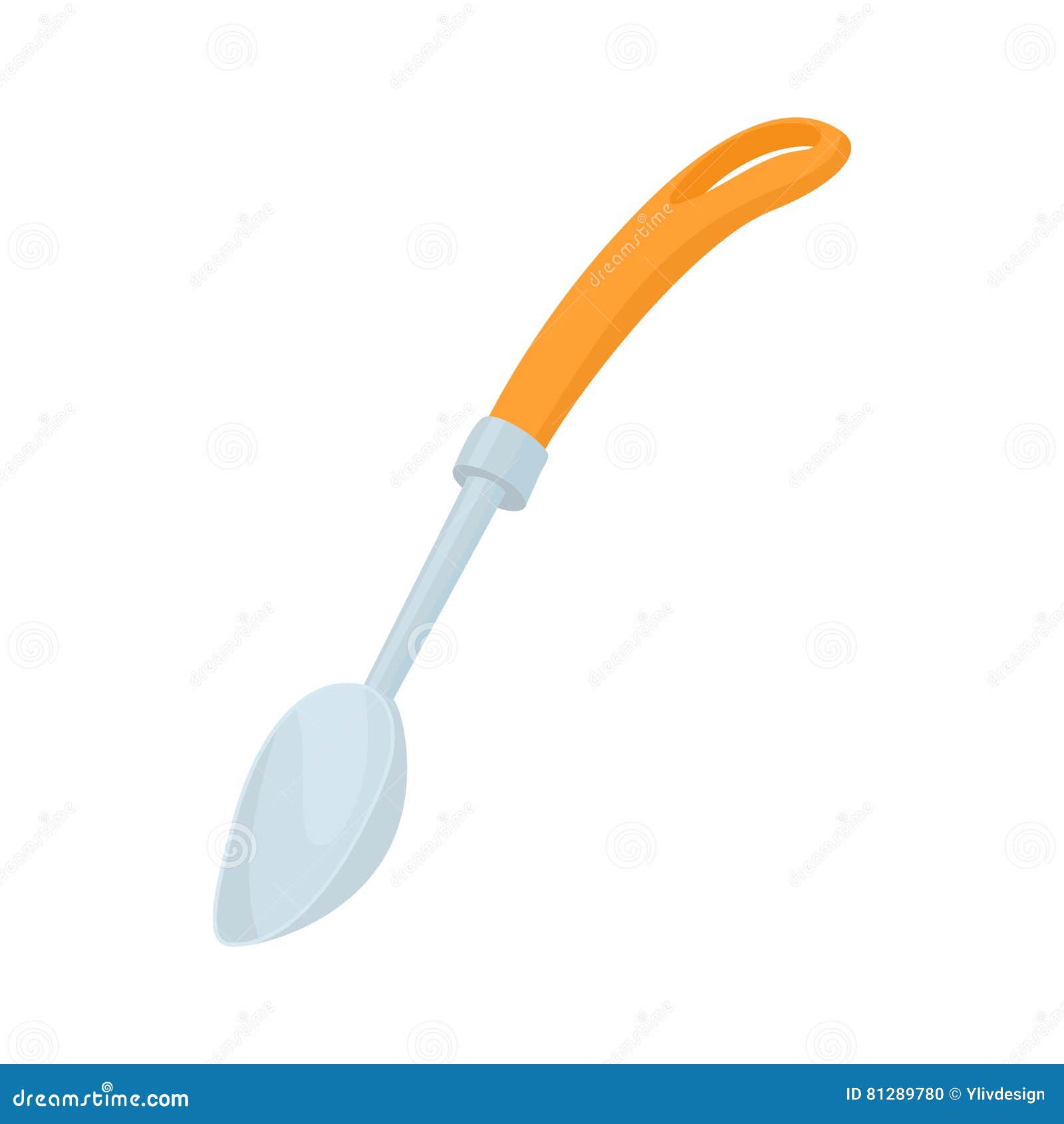 Large Kitchen Spoon Icon, Cartoon Style Stock Vector Illustration of