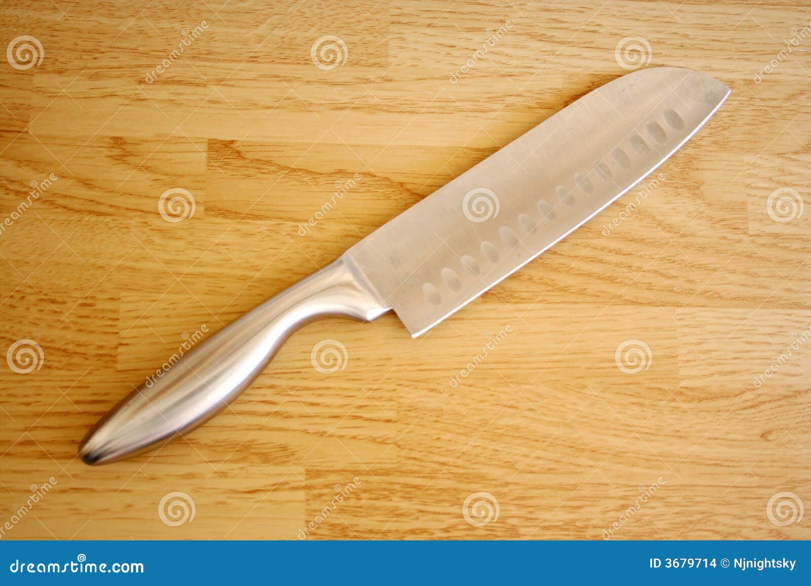 Large Knife on a Butcher Block Table Stock Photo Image of knives
