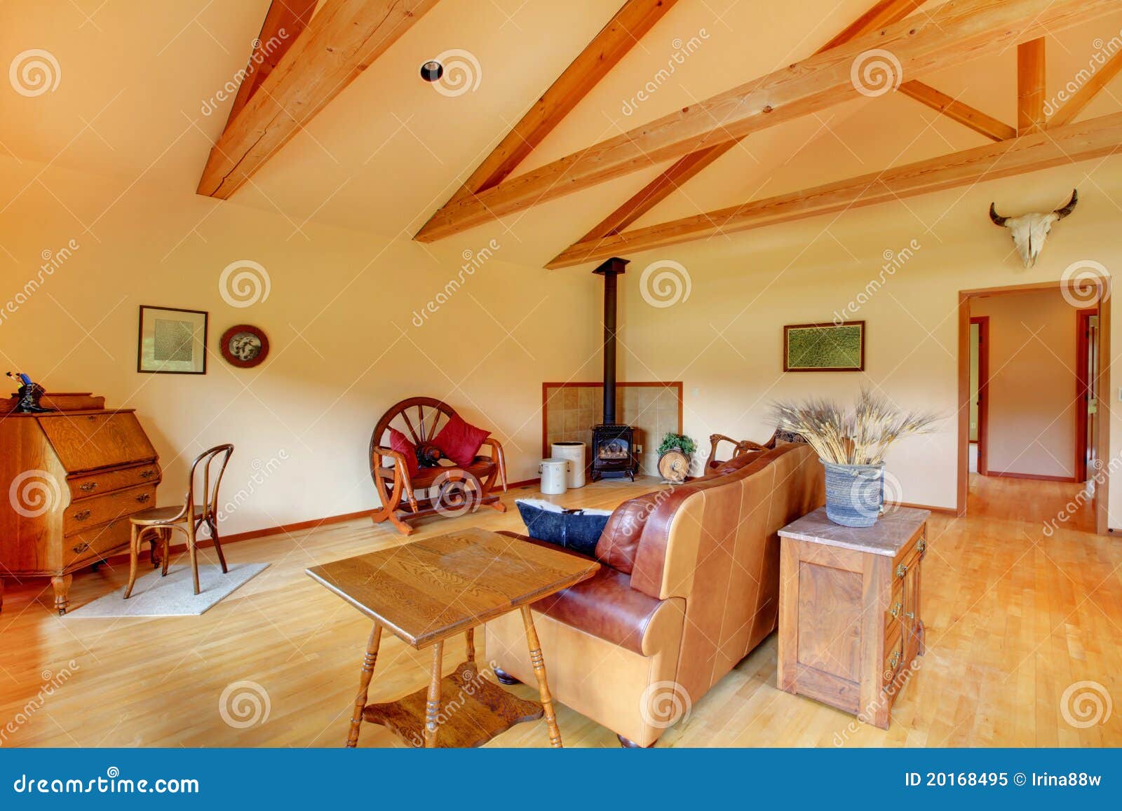Large Living Room on the Horse Ranch Stock Image Image of graphic