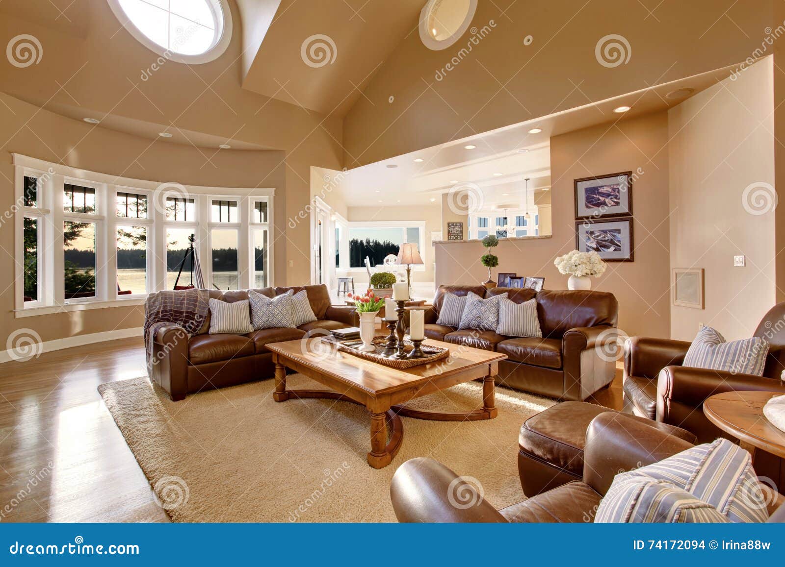 assymetrical vaulted ceiling living room