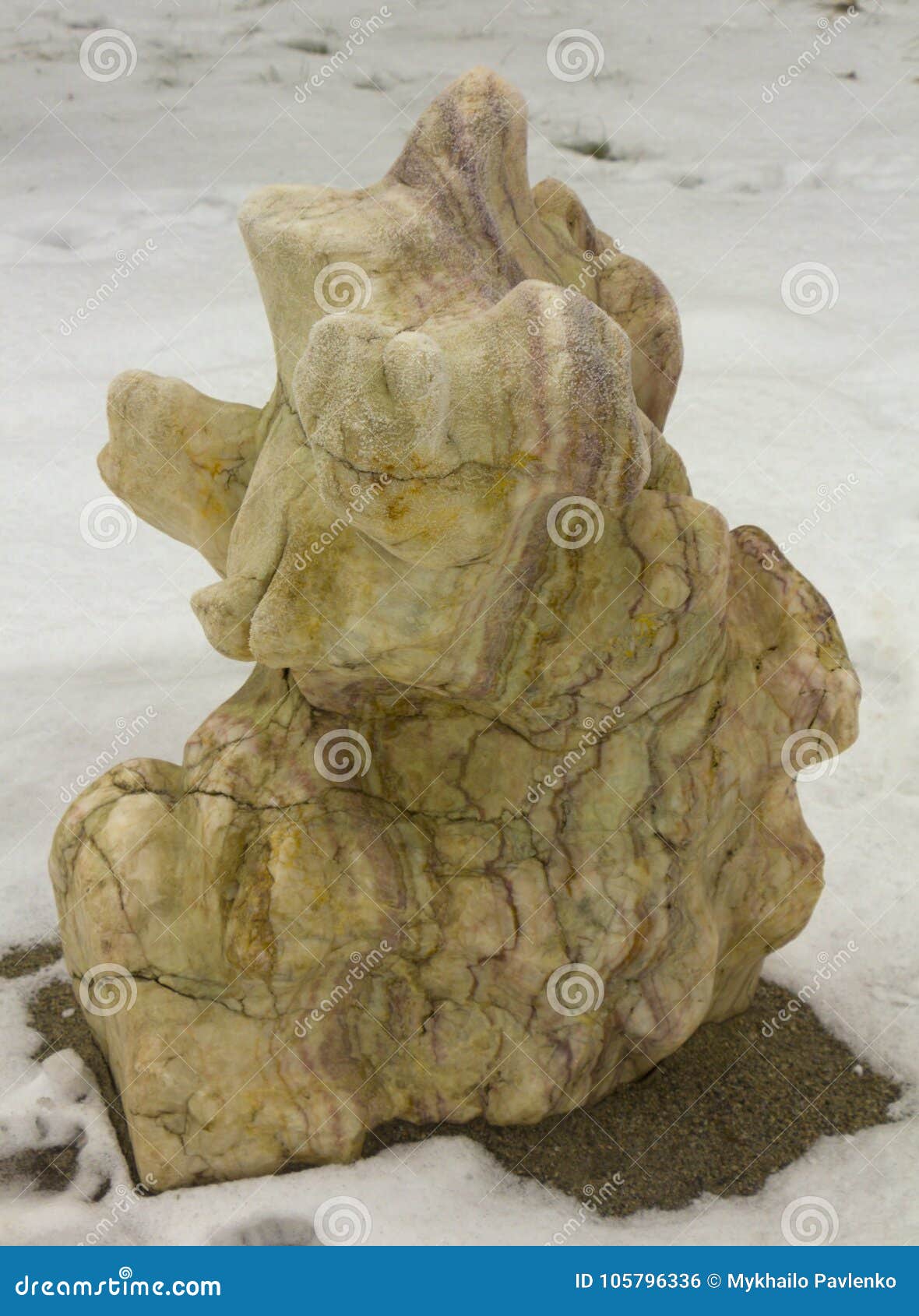 Large Marble Boulder In The Garden Use Of Stones For Lawn