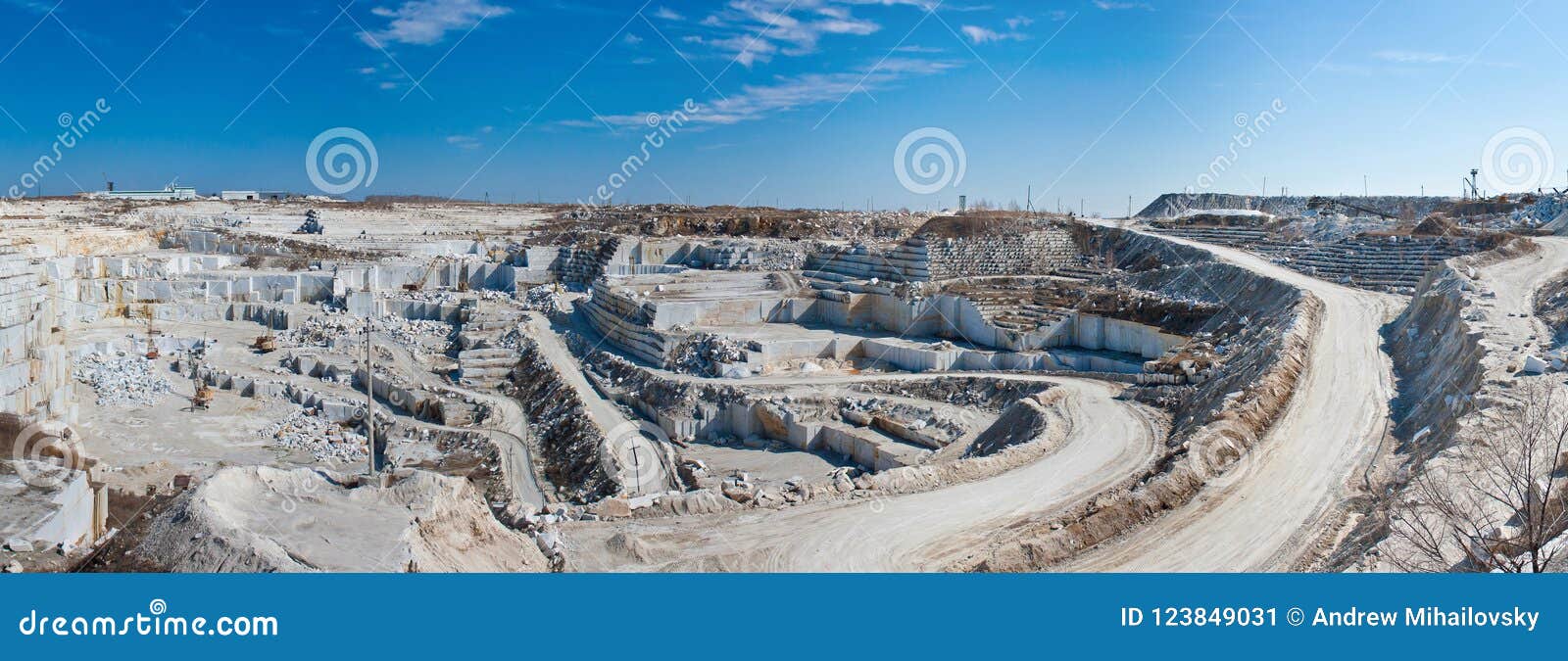 Large marble quarry stock image. Image of white, digging 123849031