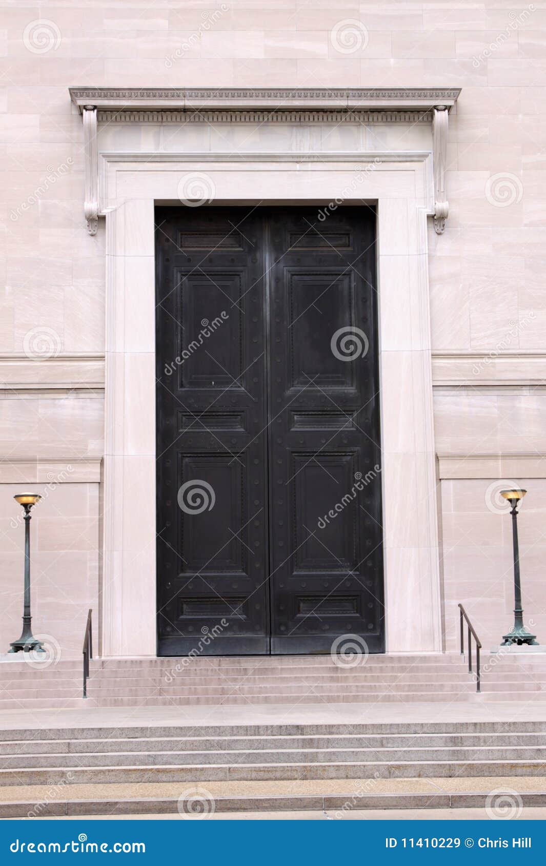 Large Metal Door stock image. Image of entranceway, doors 11410229