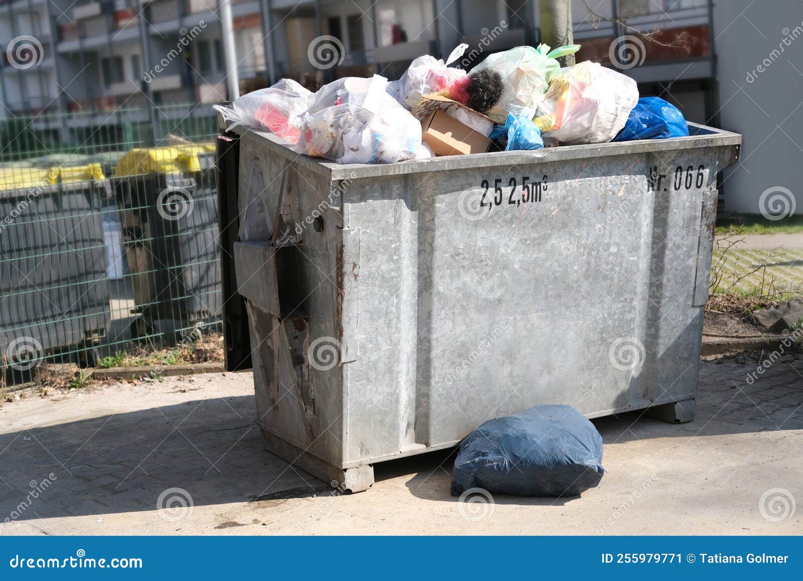 Large Metal Garbage Container, Trash Can, Garbage Collection in Designated  Place, Environmental Concept, Different Types of Stock Image - Image of  recycling, pollution: 255979771