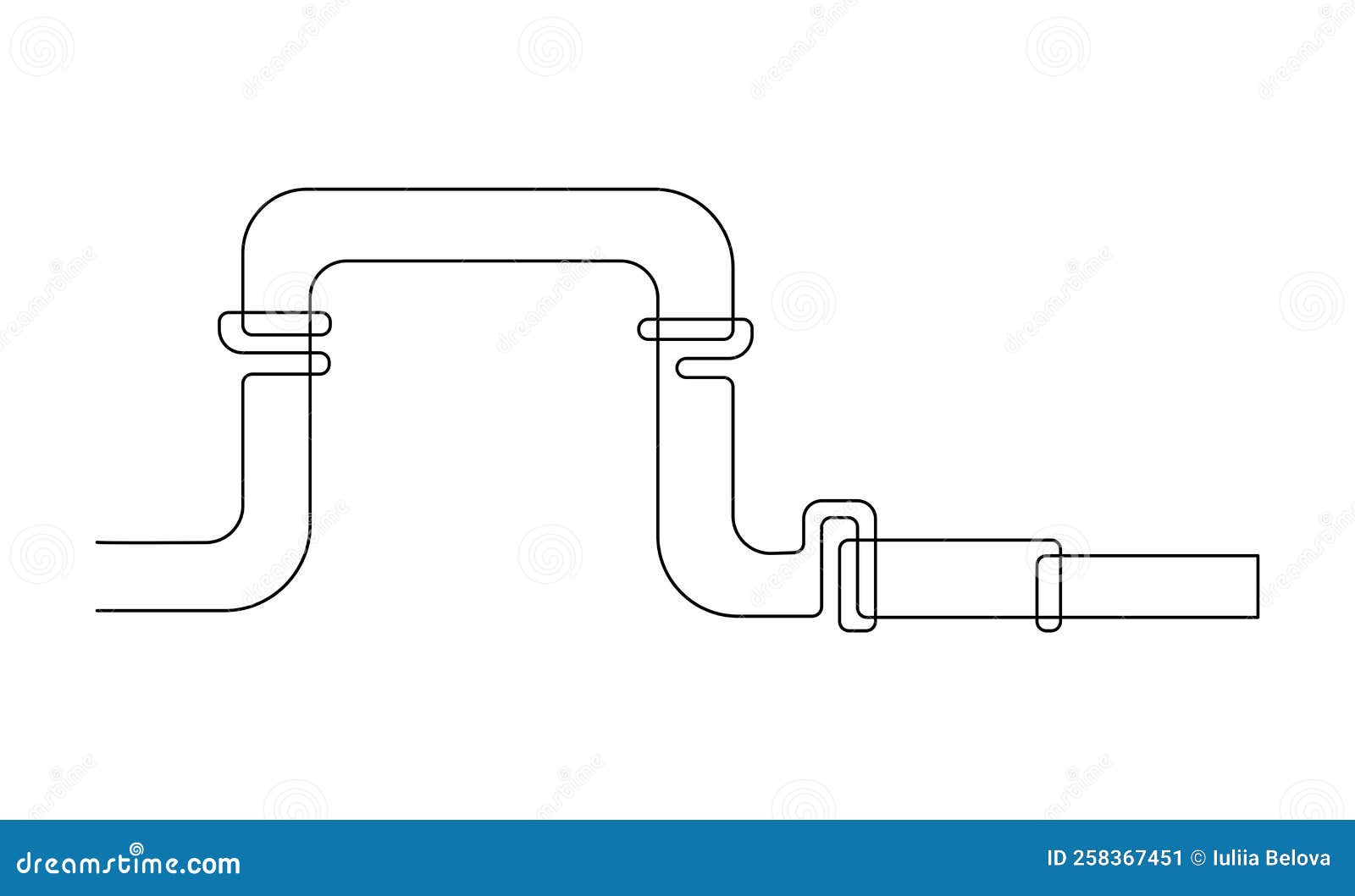 Large Metal Pipe. Gas Pipeline or Oil Pipeline Stock Illustration