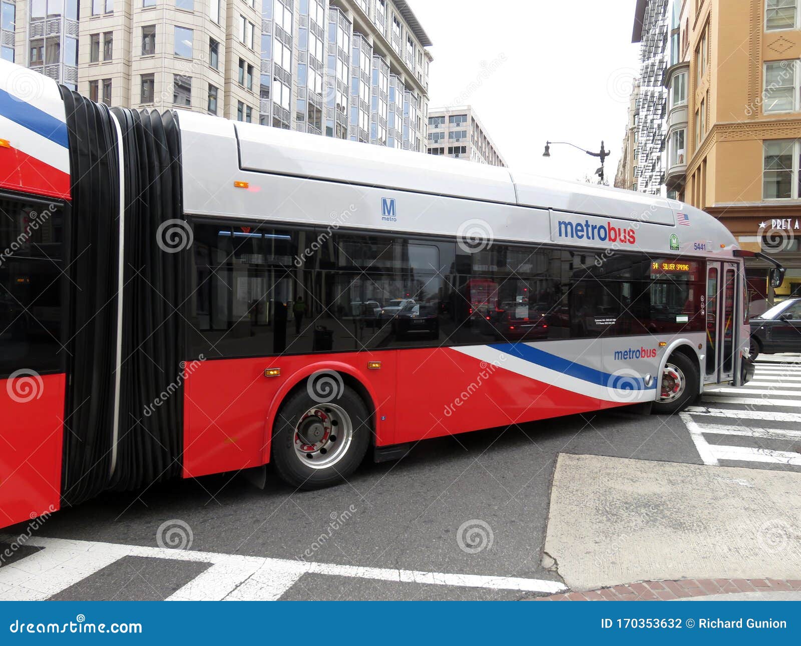 Large Metrobus Making a Turn in Washington DC Editorial Photography ...