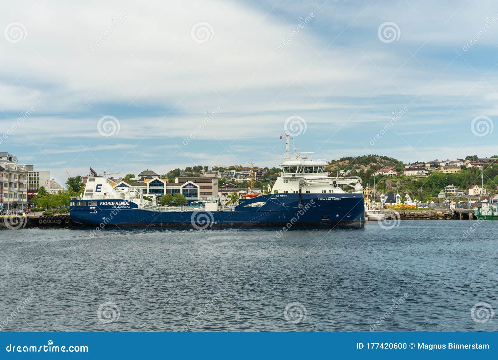 Large Modern Fishing Trawler at Port in Kristiansund in Norway