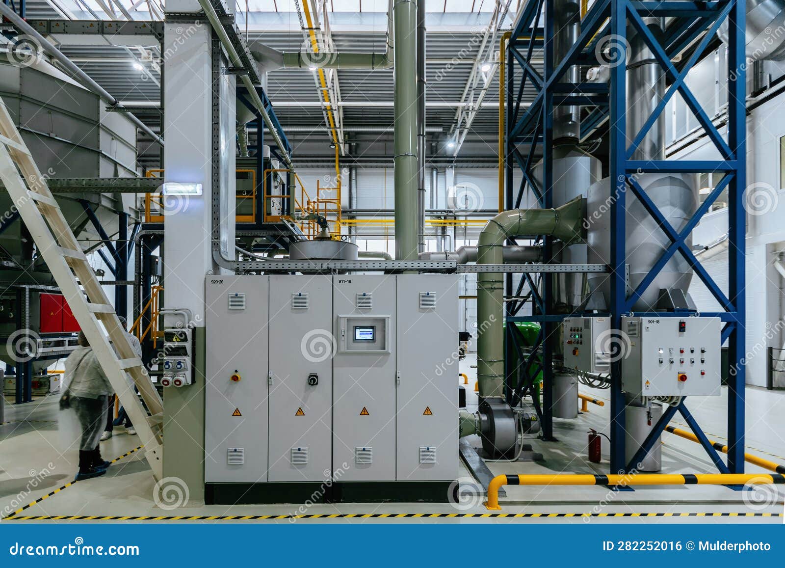 Large Modern Industrial Automated Coffee Processing Plant Stock Photo