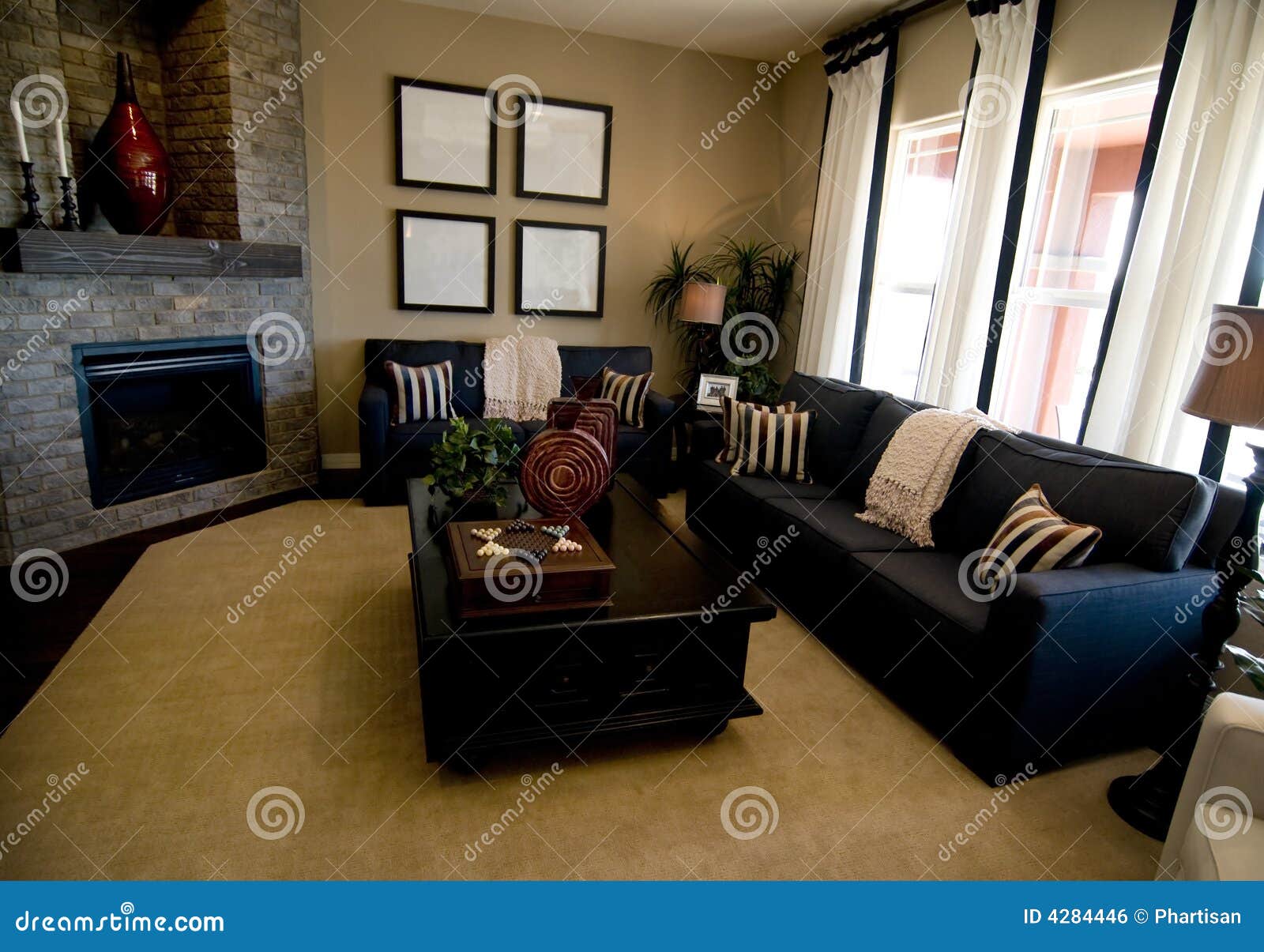 Large modern living room stock photo. Image of room, lamp - 4284446