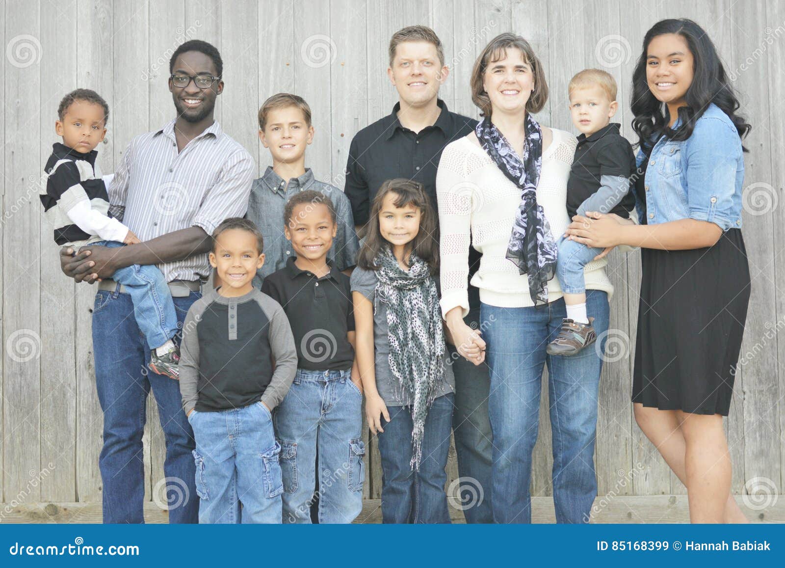 large multi racial family