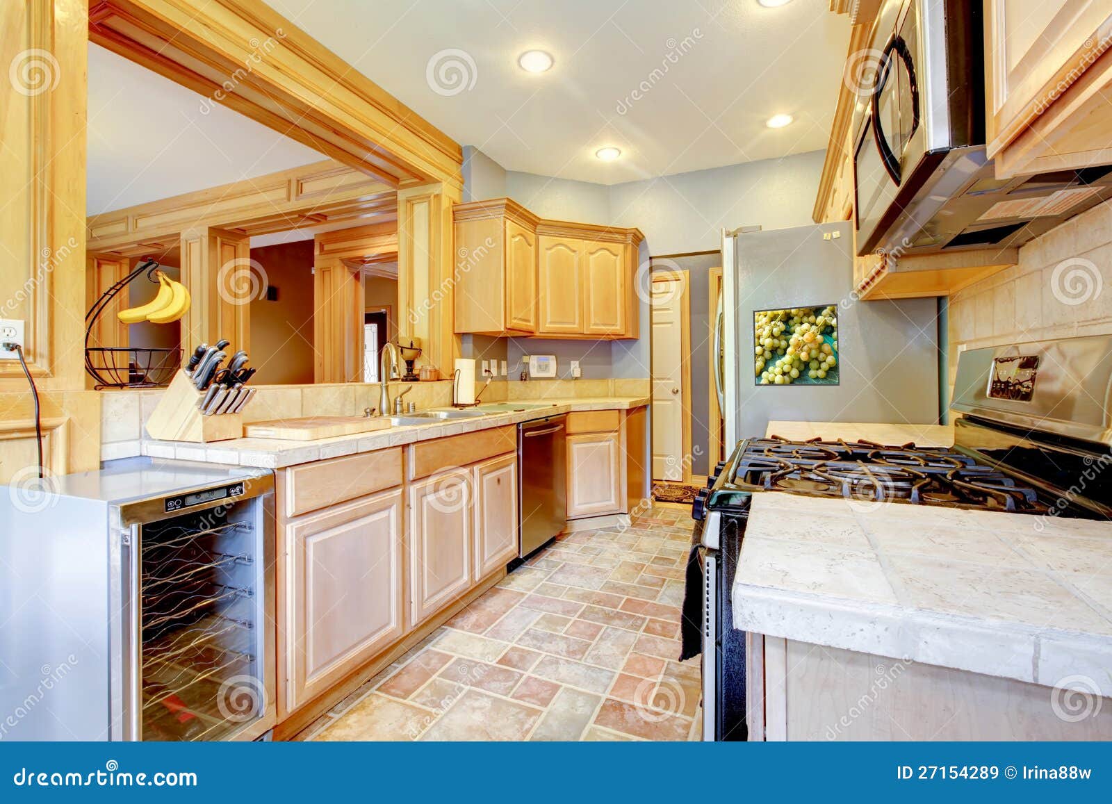 Large nice wood kitchen with grey and maple. Large beautiful wood kitchen with grey and maple.