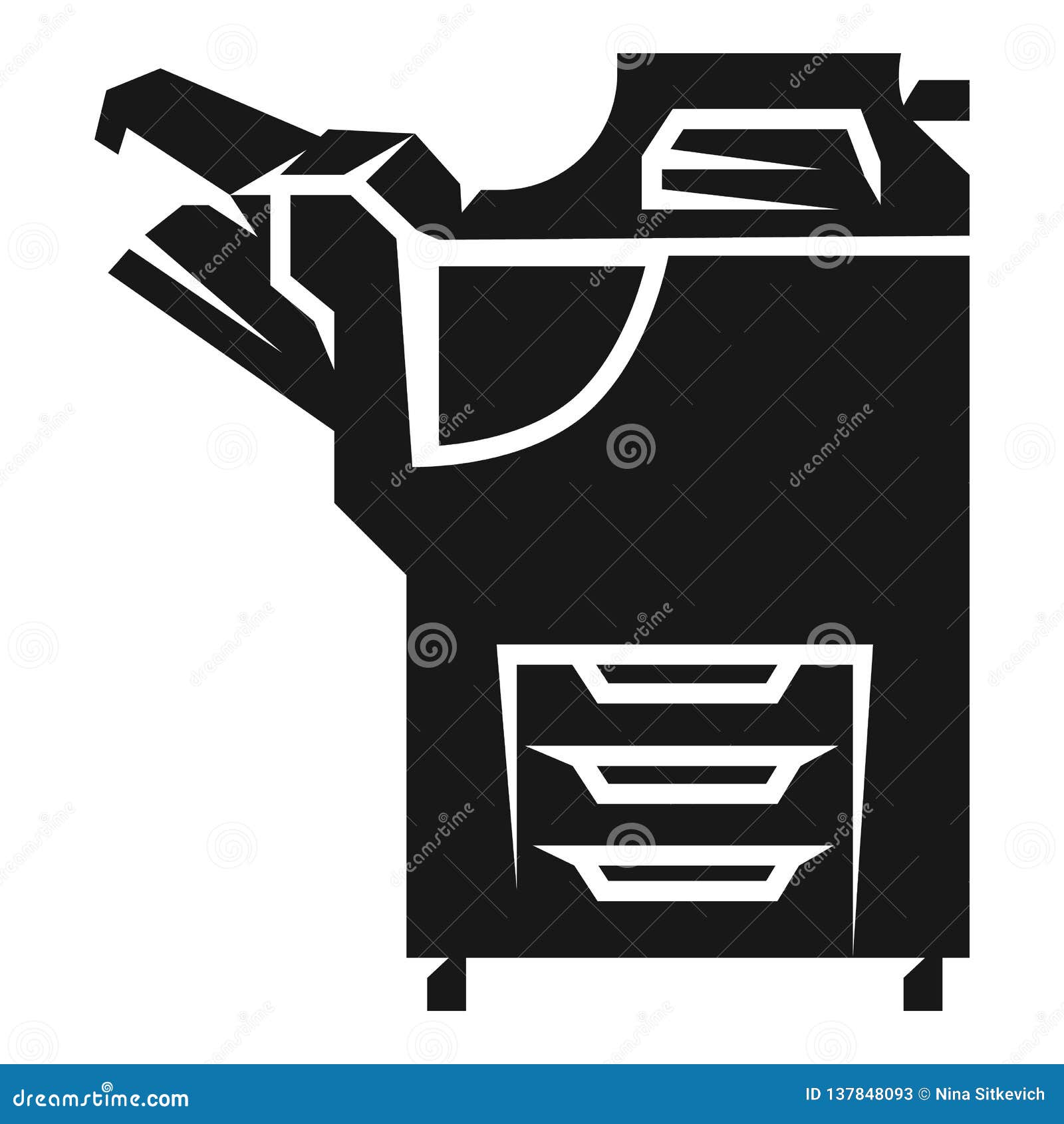 Large Office Copier Icon, Simple Style Stock Vector Illustration of