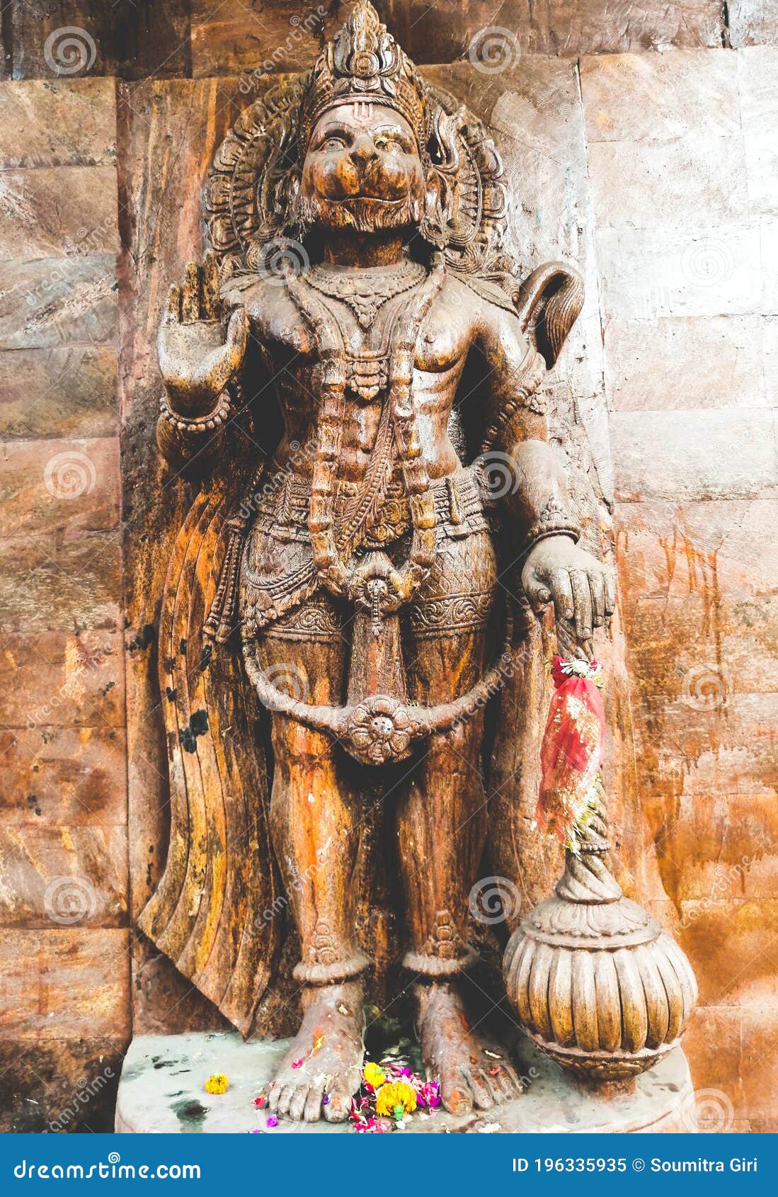 A Large Old Hanuman Stone Idol RoyaltyFree Stock Photography