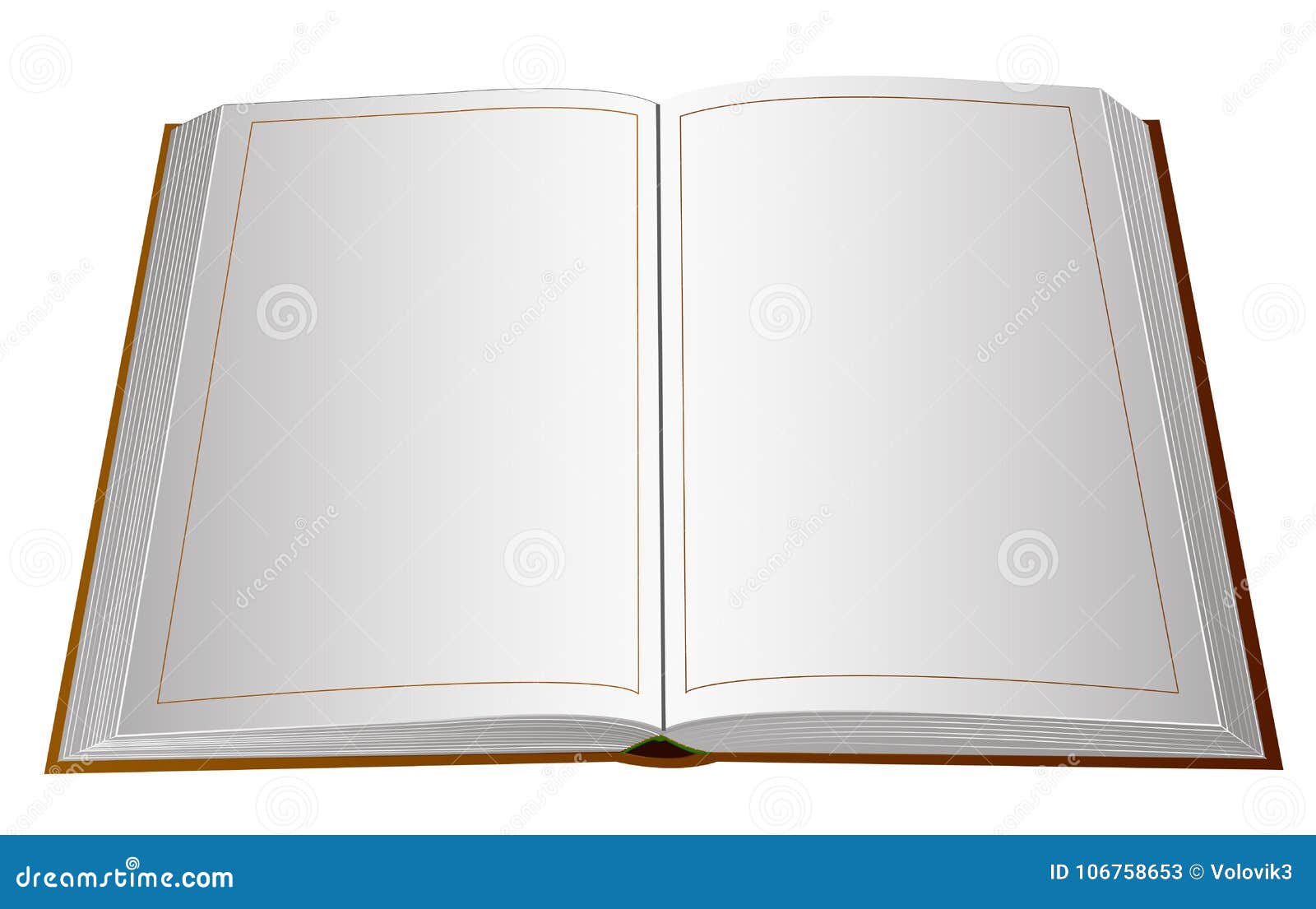 A Large Open Book With Empty Pages. Stock Vector - Illustration Of  Information, List: 106758653