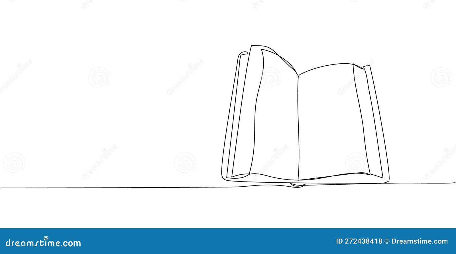 One line drawing of an open photo album book