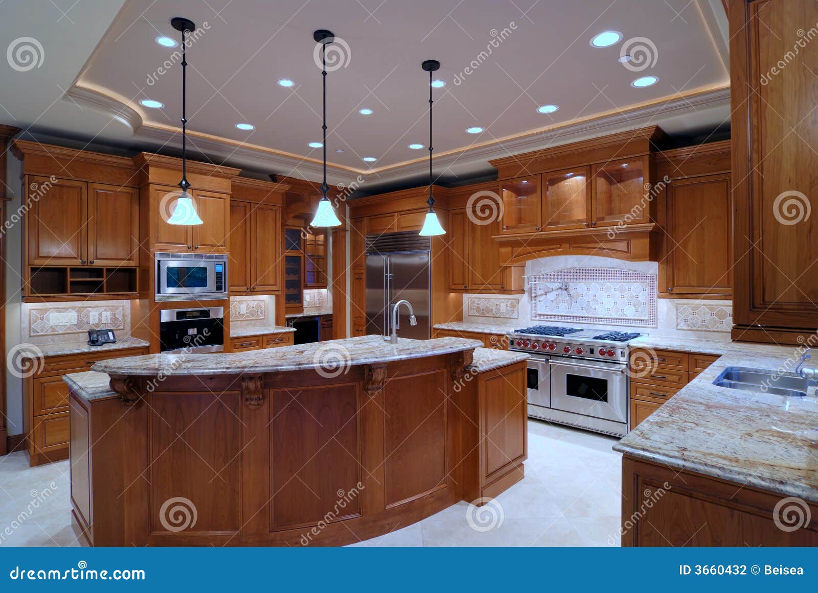 Large Open Kitchen stock photo. Image of rich, home, real 3660432