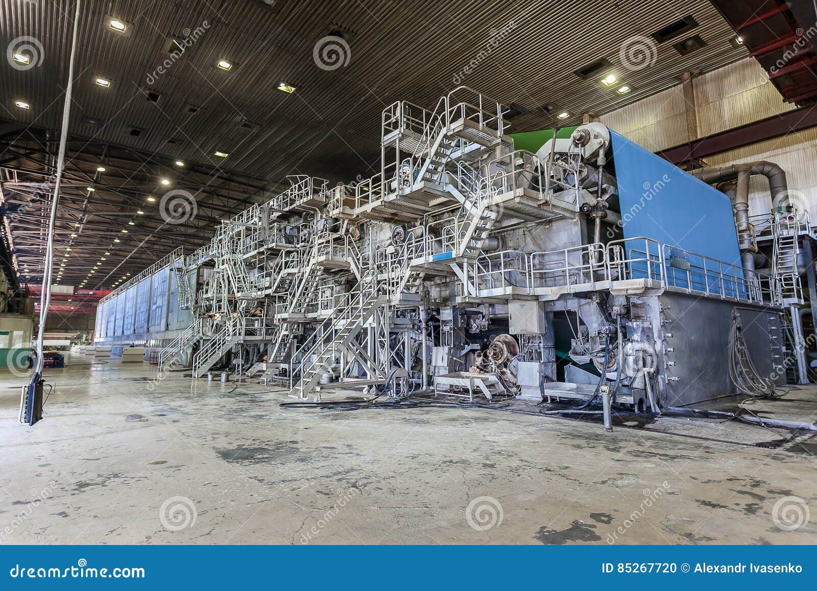 A Large Paper Machine in the Production Area Stock Photo Image of