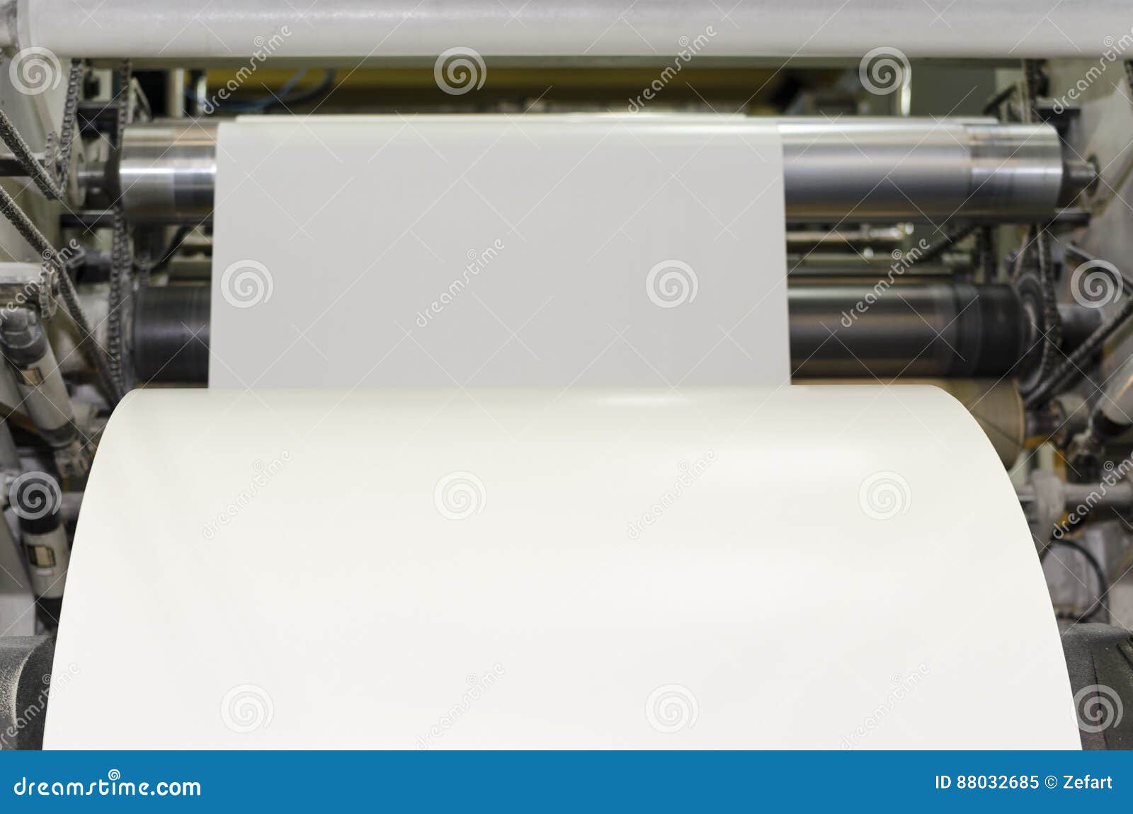 Large Paper Roll Print Machine Stock Image - Image of business