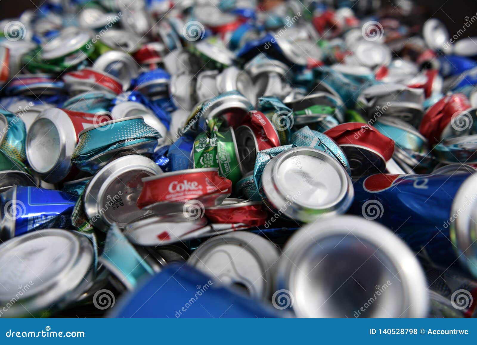 Large Pile of Loose, Smashed, Crushed, Empty, Used Aluminum Beer and ...