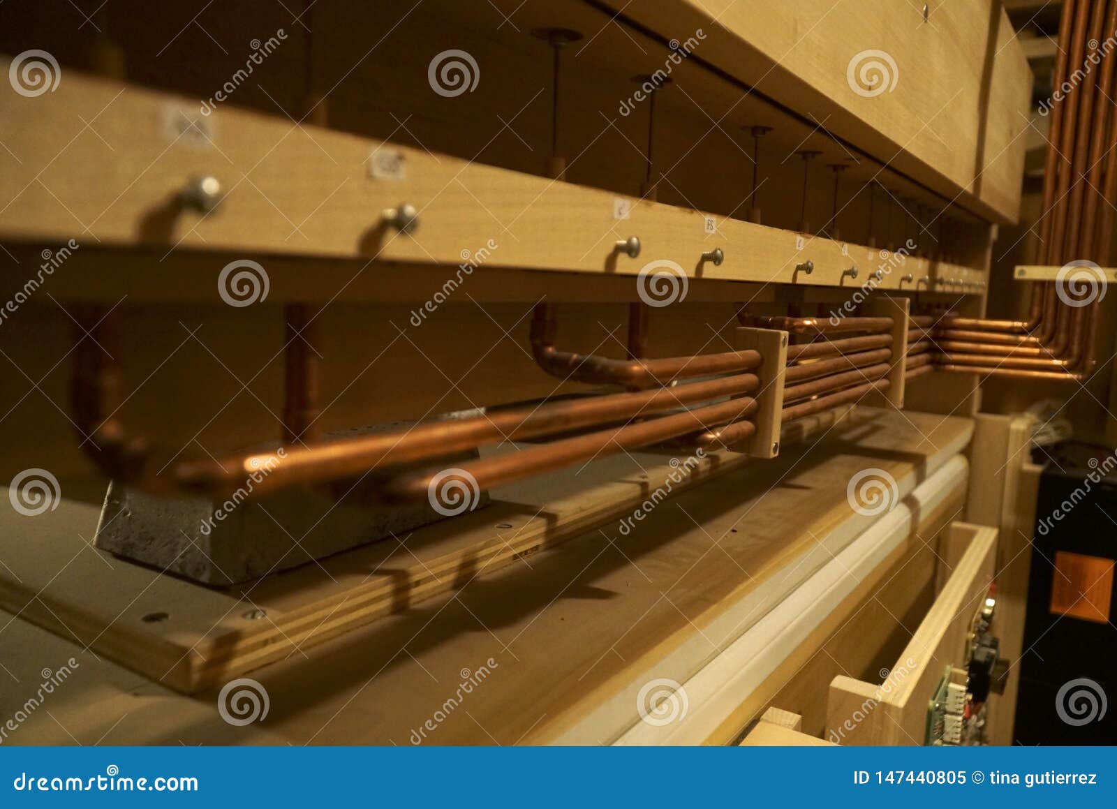 Large pipe organ stock image. Image of front, detail - 147440805