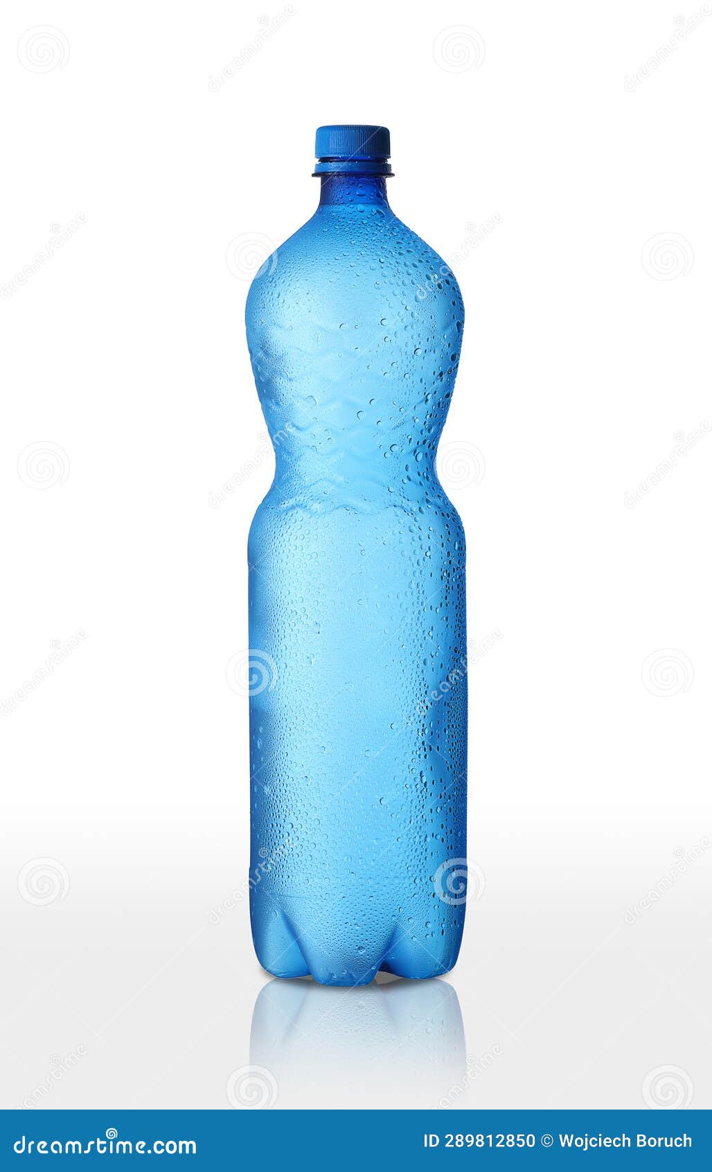 Large Plastic Bottle of Blue Color with Drops Stock Photo Image of