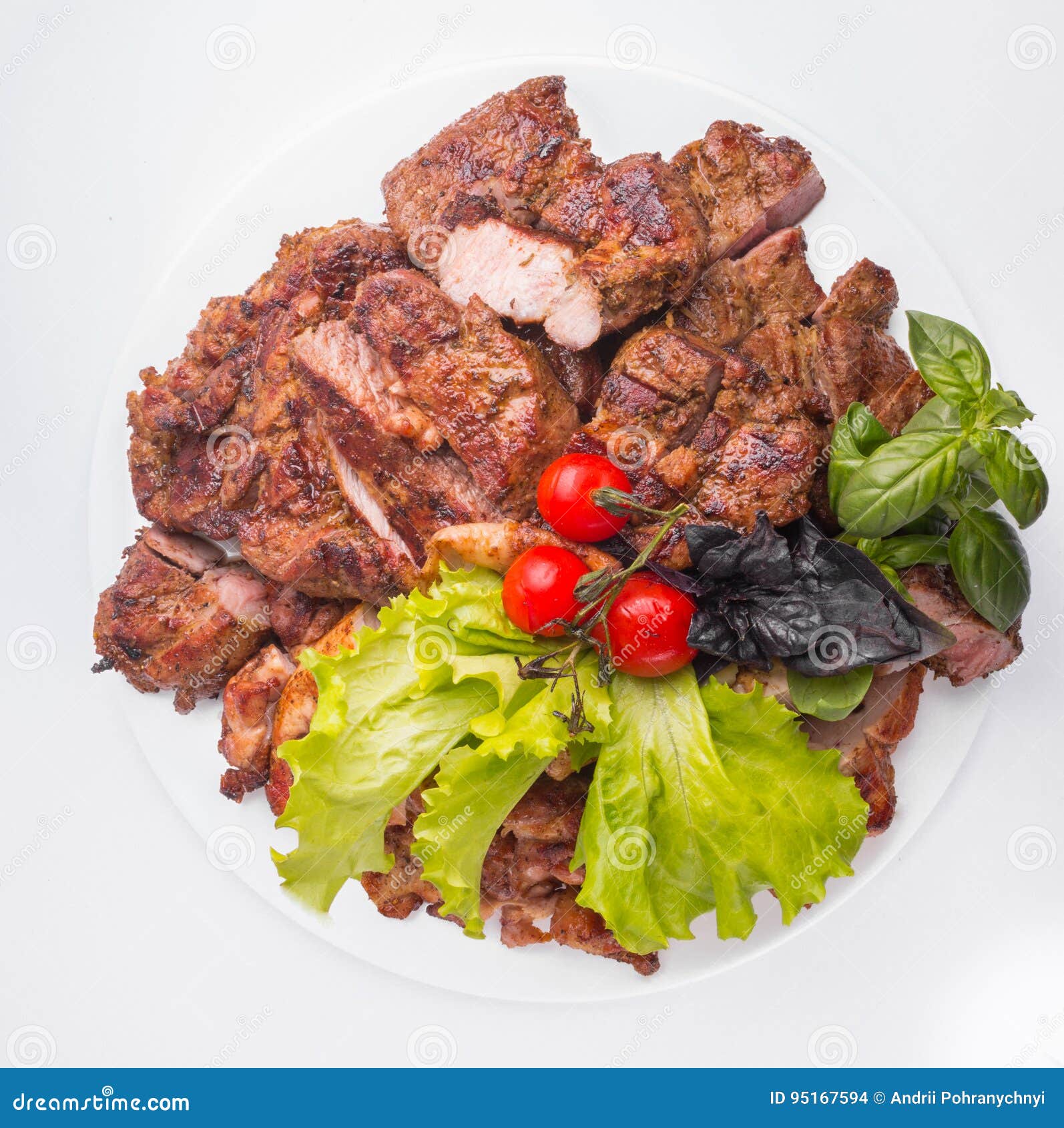 A Large Plate of Meat Assorted Cooked on a Grill Stock Photo Image of