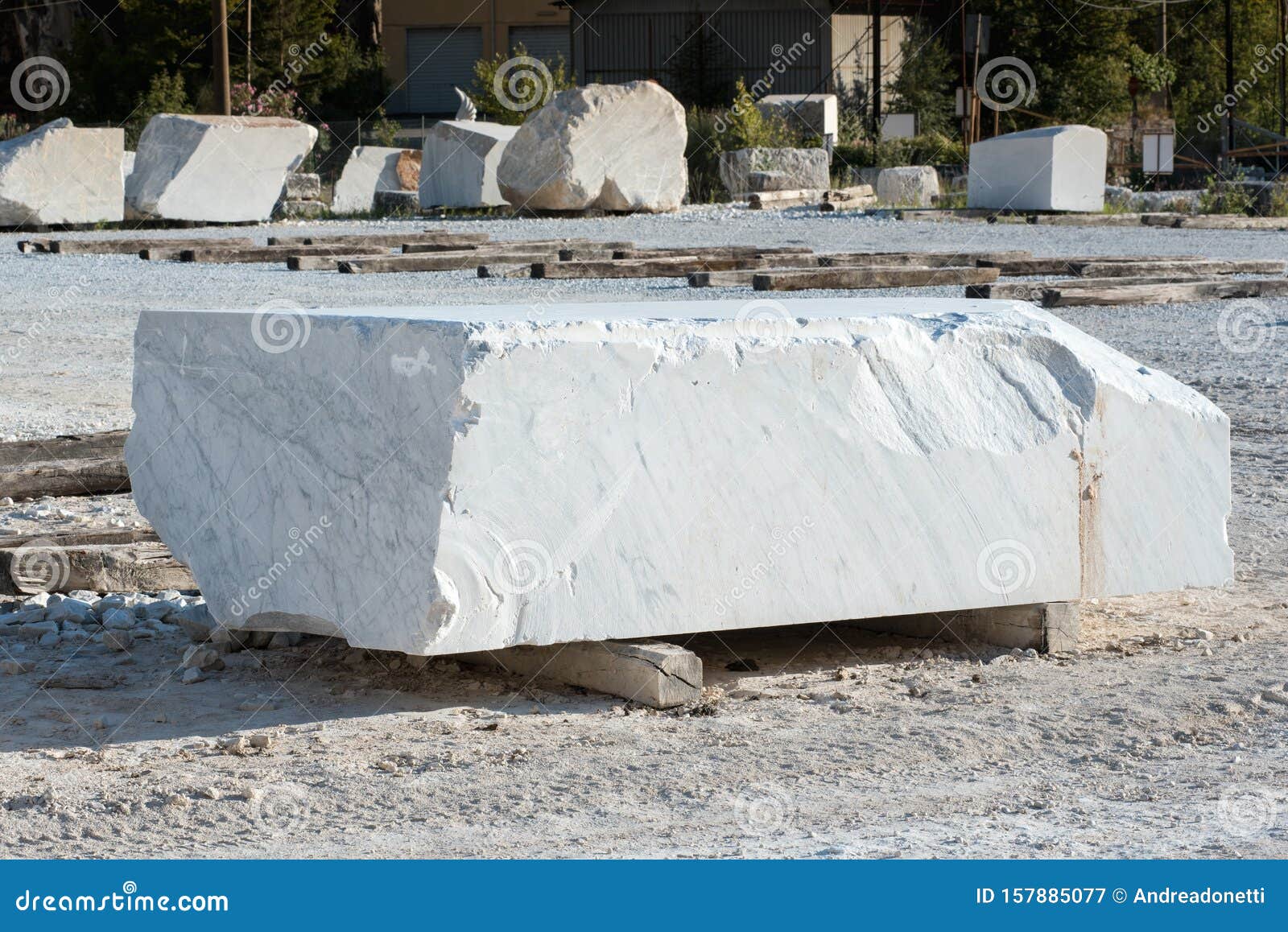 Large Rectangular Block of White Carrara Marble Stock Image Image of