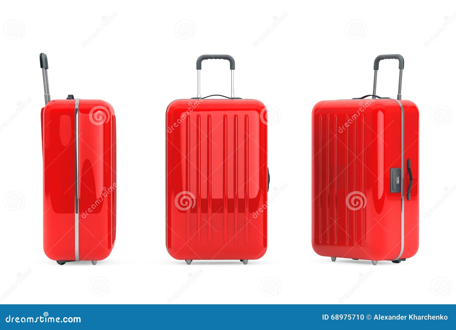 Large Red Polycarbonate Suitcases Stock Photo Image of baggage