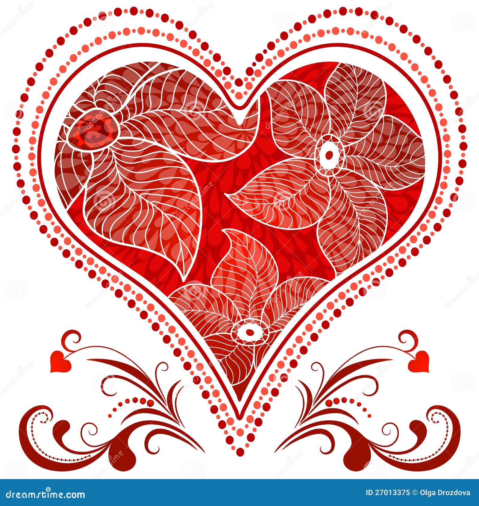 Large red vintage heart stock vector. Image of abstract 27013375