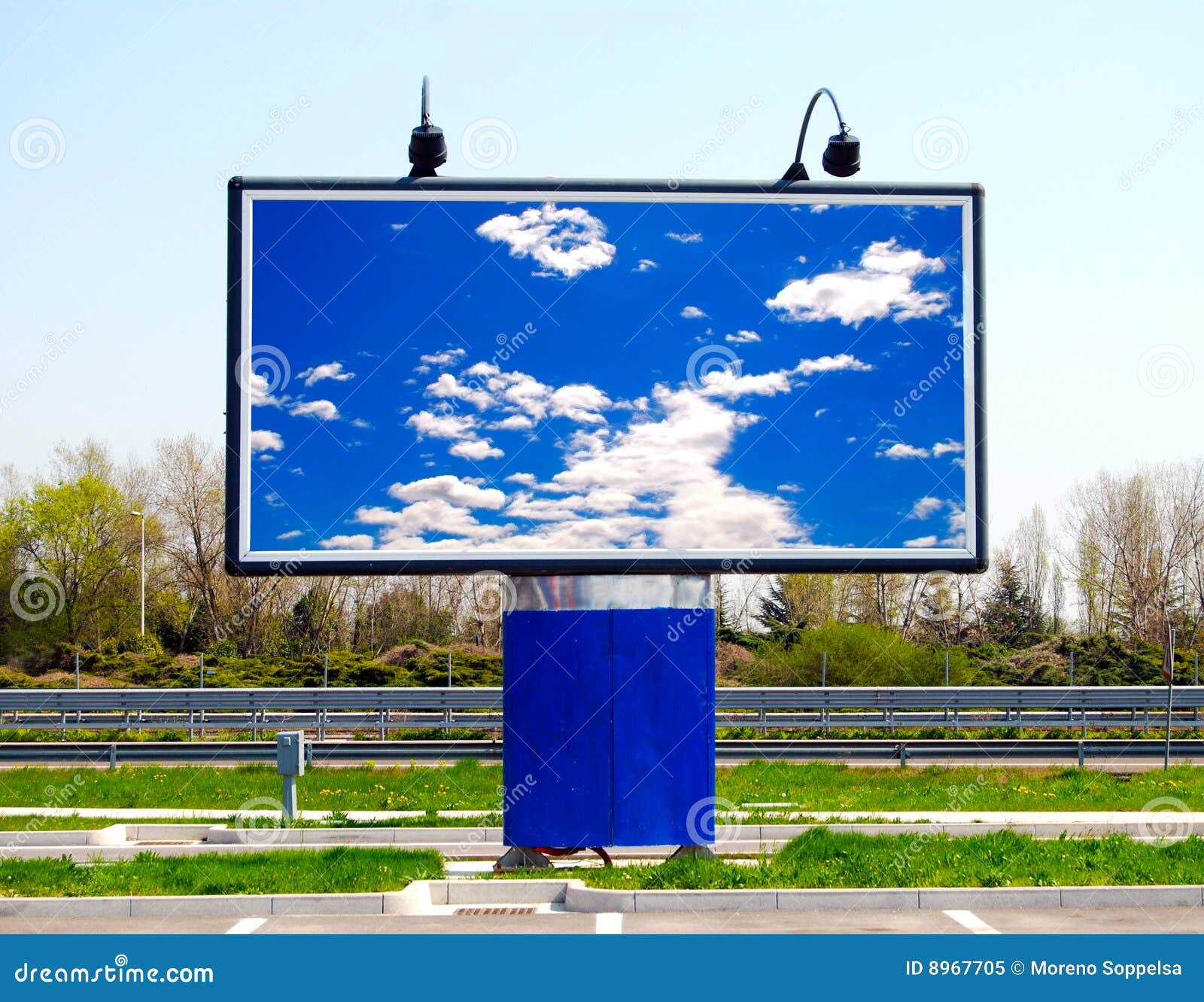 Large roadside sign stock image. Image of cloud, advertisement 8967705
