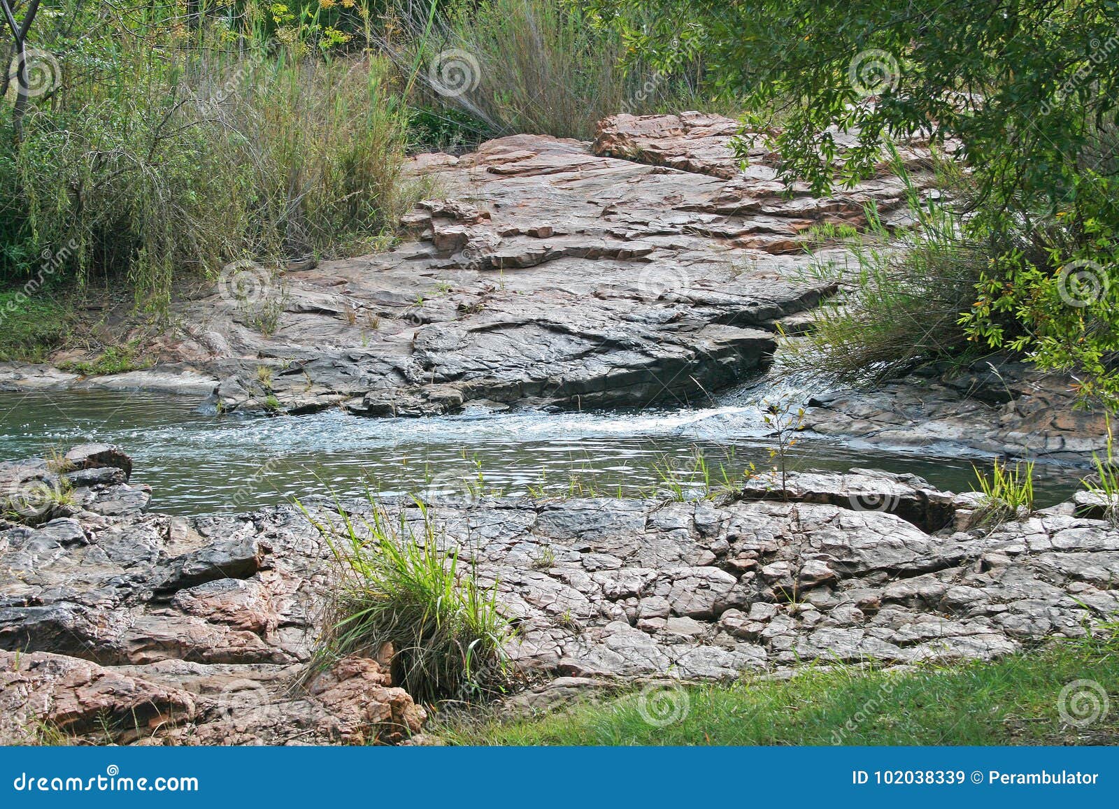 FLAT ROCK BESIDE RIVER STREAM Stock Image Image 102038339