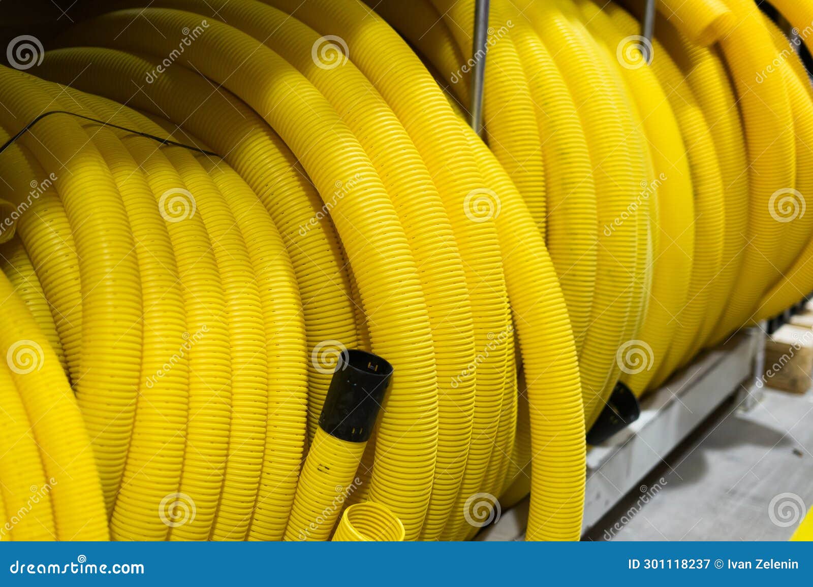 Large Roll of Plastic Corrugated Pipe for Insulating Electrical Wires Stock Image Image of
