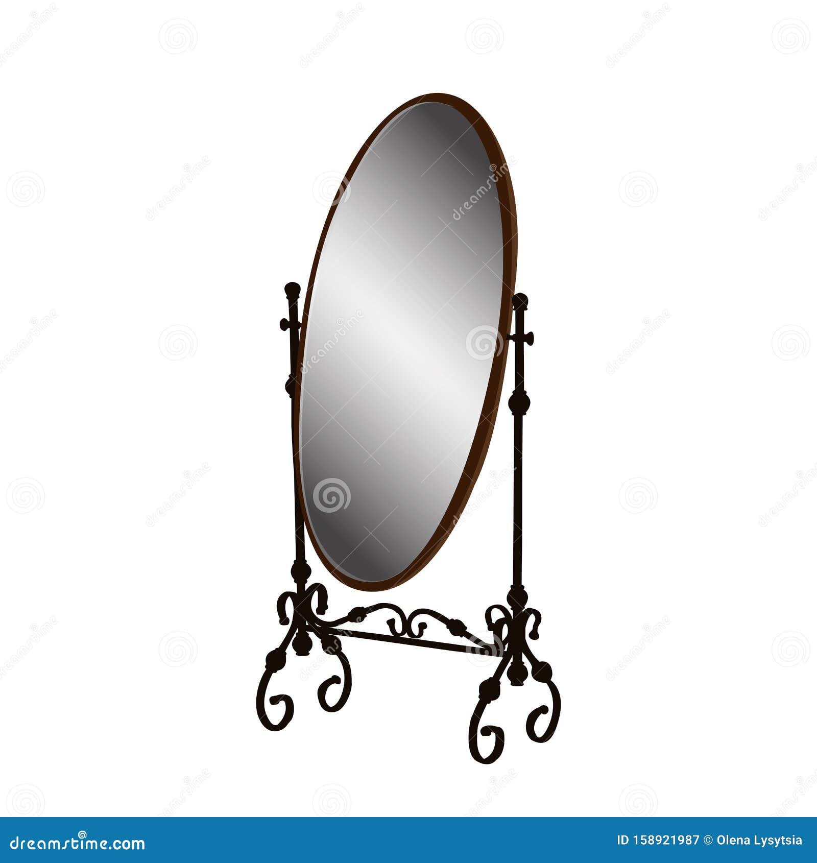 Large Round Mirror Vector Illustration Stock Vector - Illustration of
