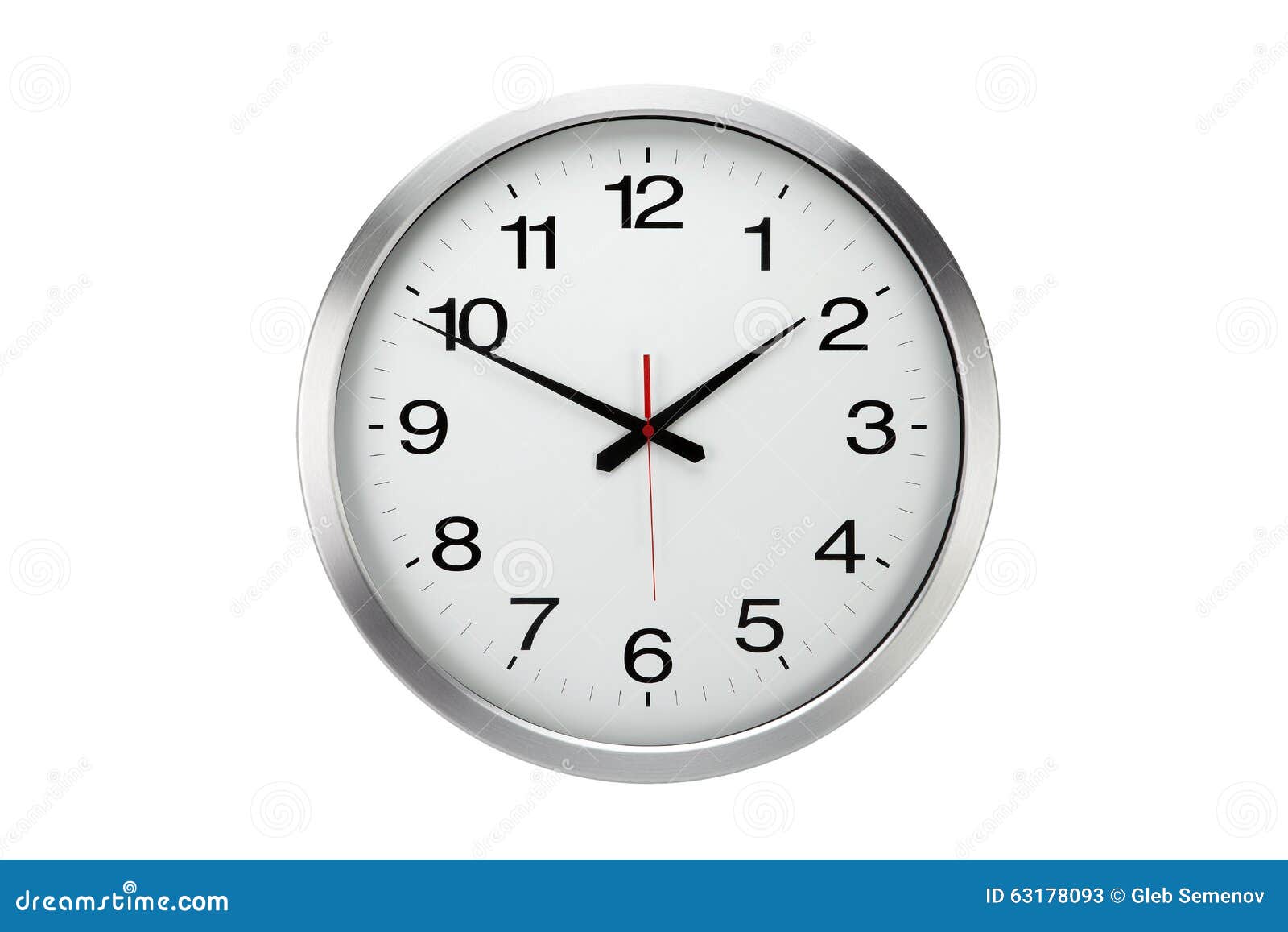 Large Round Office Wall Clock Isolated Stock Image Image of circle