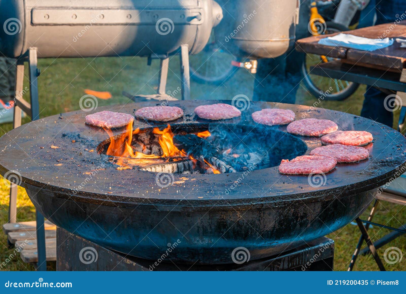 A Large Round Grill Stock Image - Image of catering, classic: 219200435