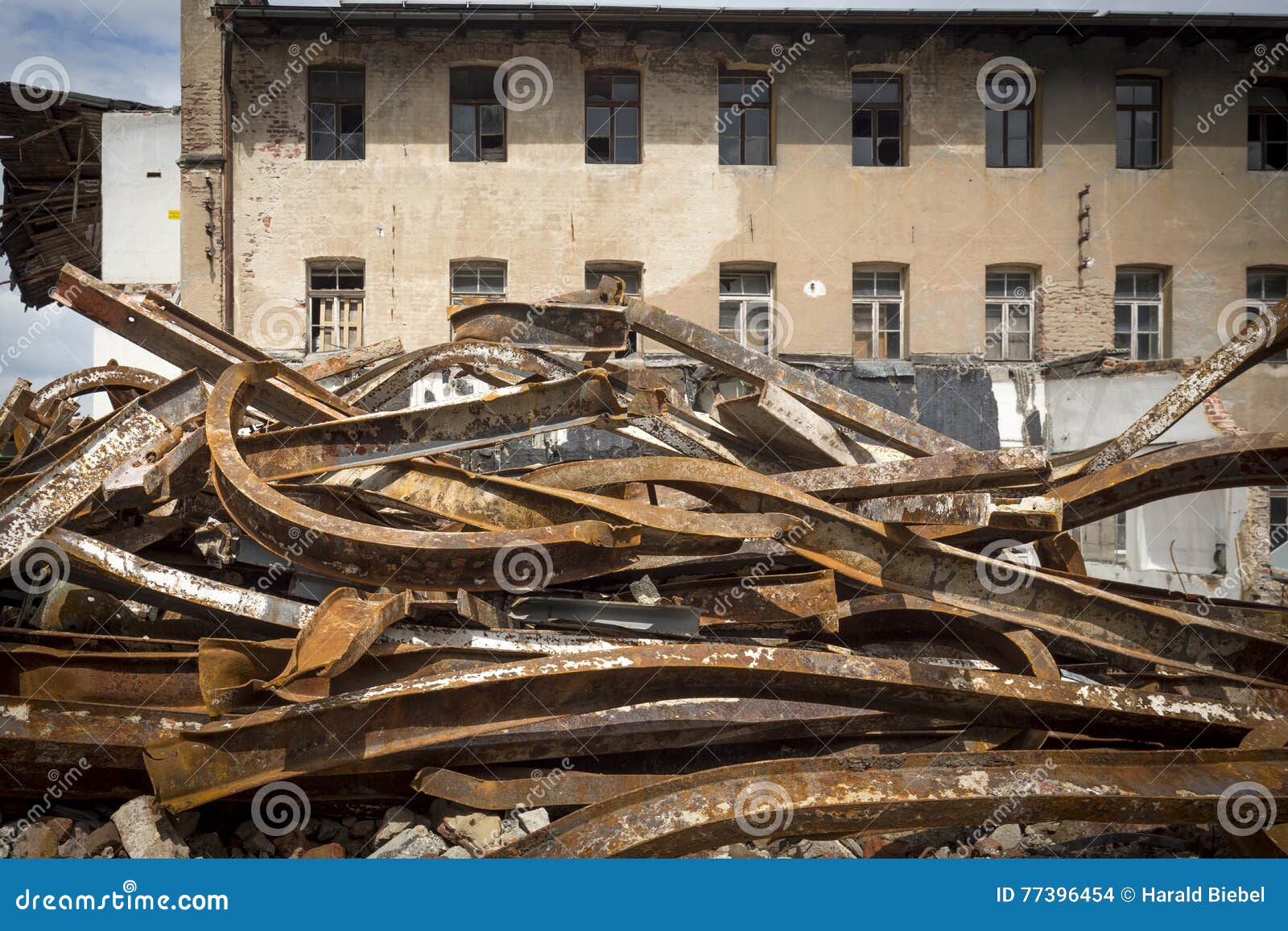 Large rusty steel beams stock photo. Image of girders 77396454